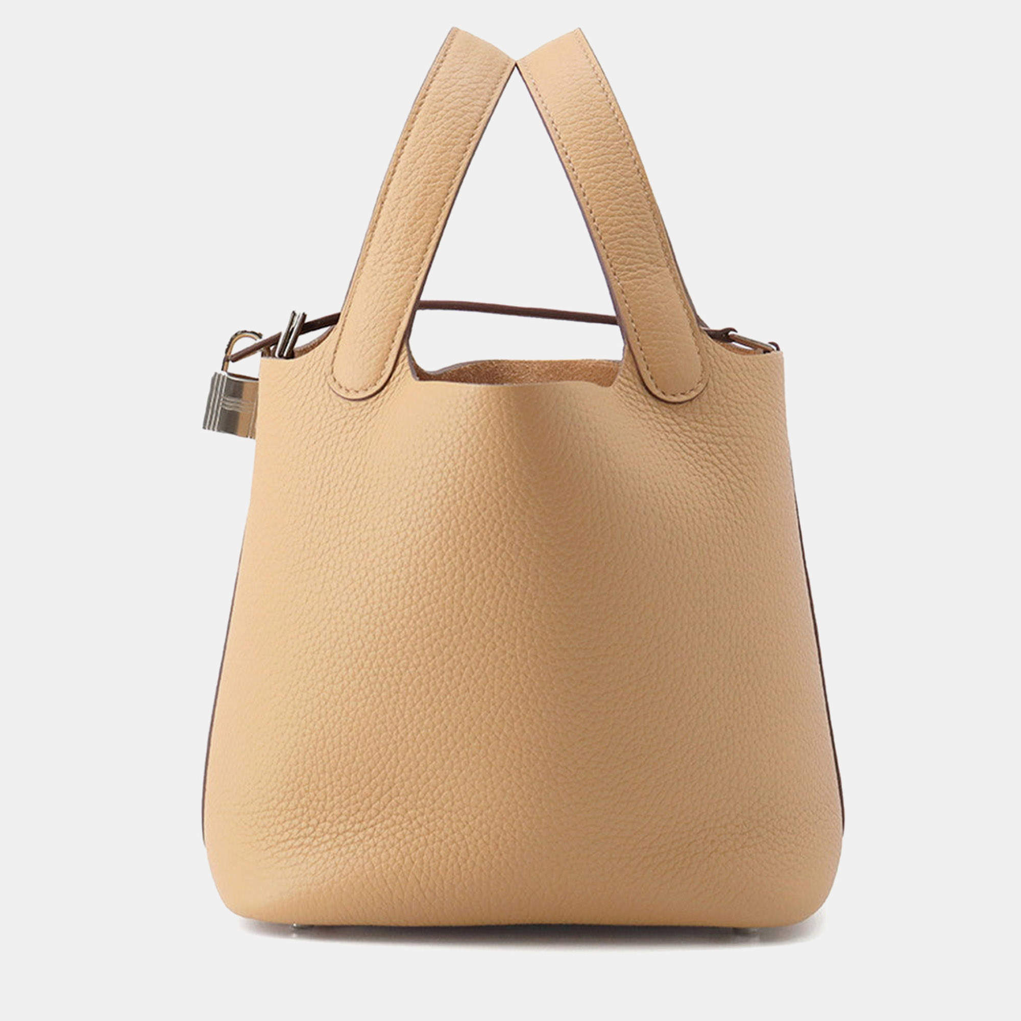 Pre Owned Hermes Picotin Lock Biscuit Taurillon Clemence Size Pm