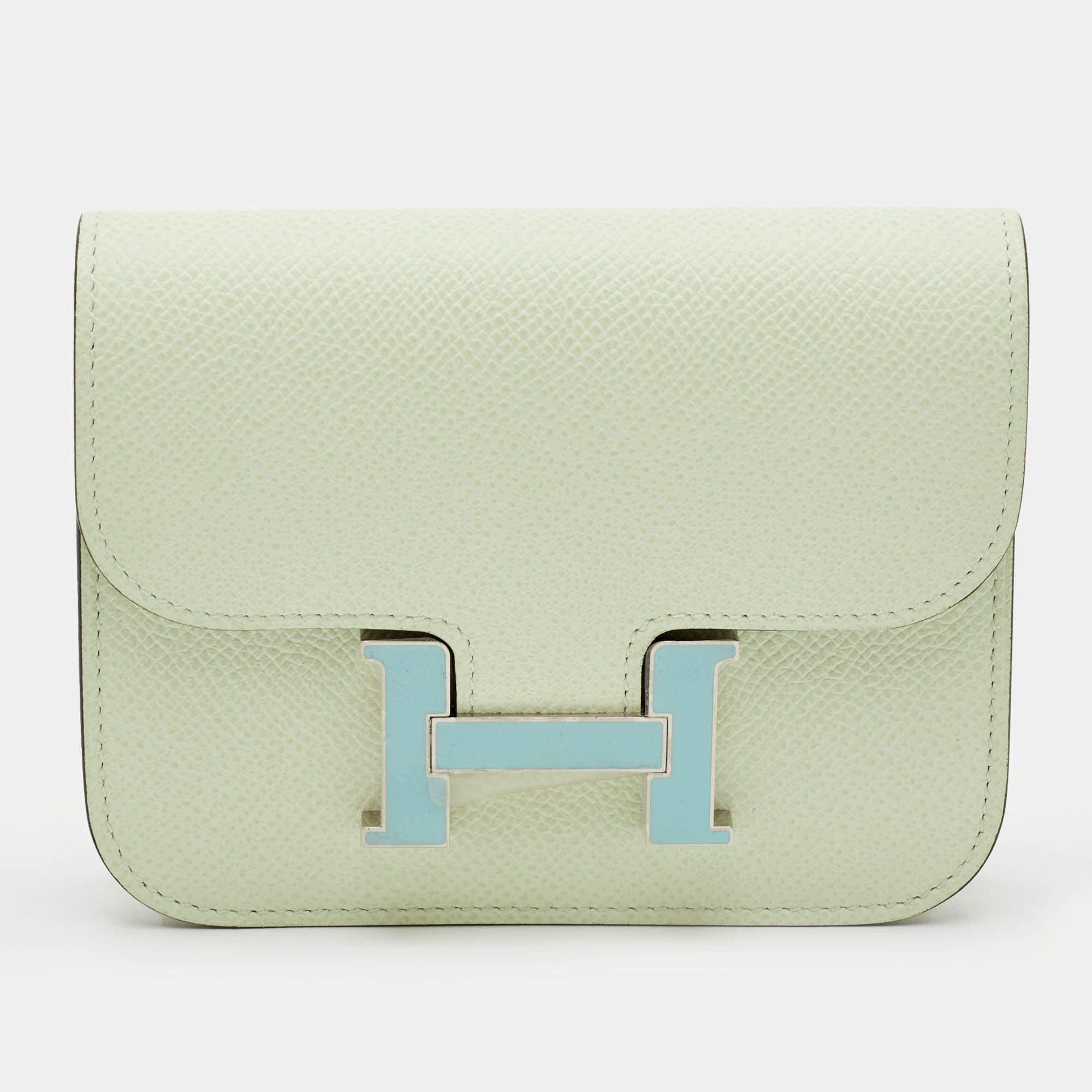 Pre Owned Hermès Constance Slim Vert Fizz Epsom Leather Wallet