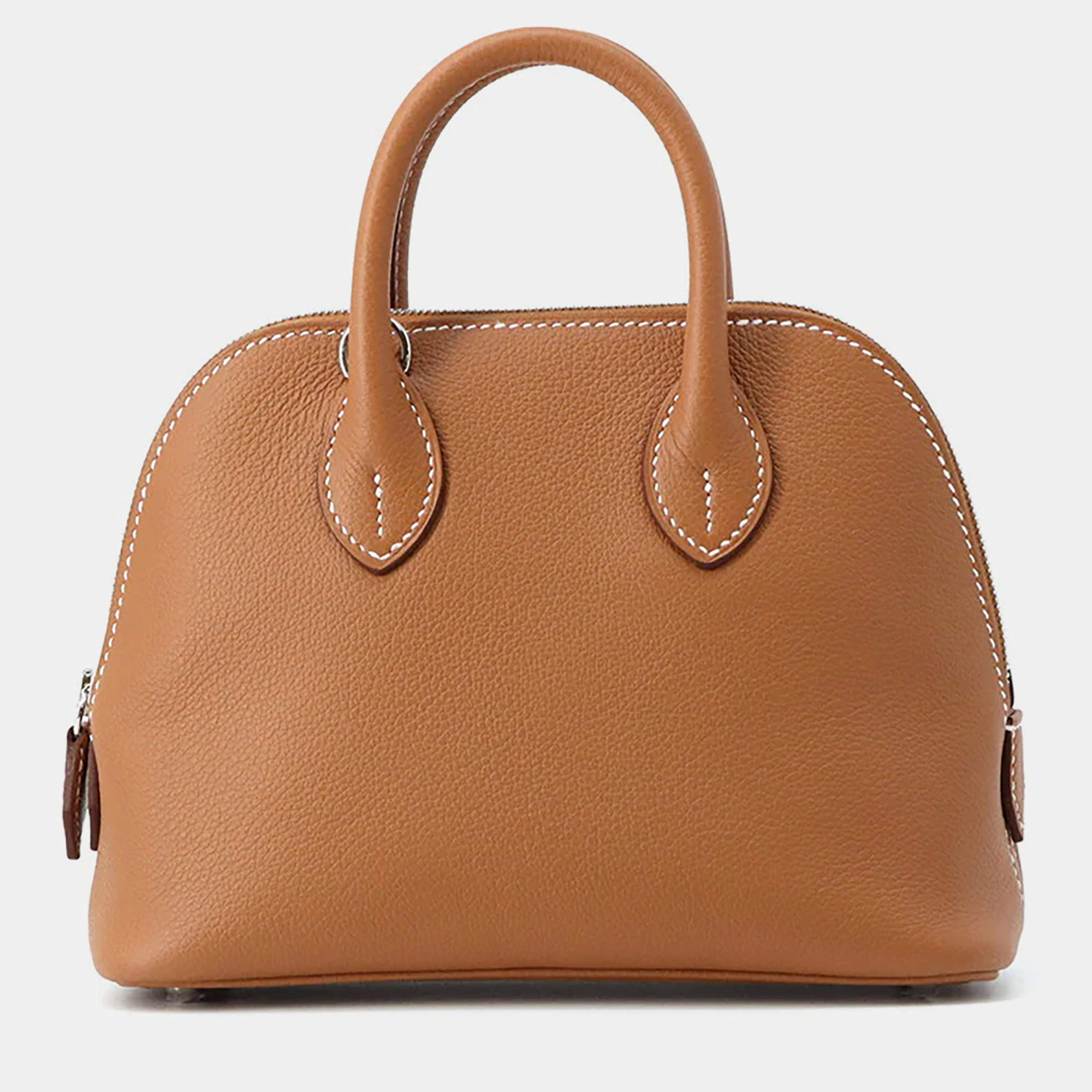 مملوكة مسبقًا Hermes Bolide 1923 Mini Gold Evercolor Calfskin Leather Top Handle Bag