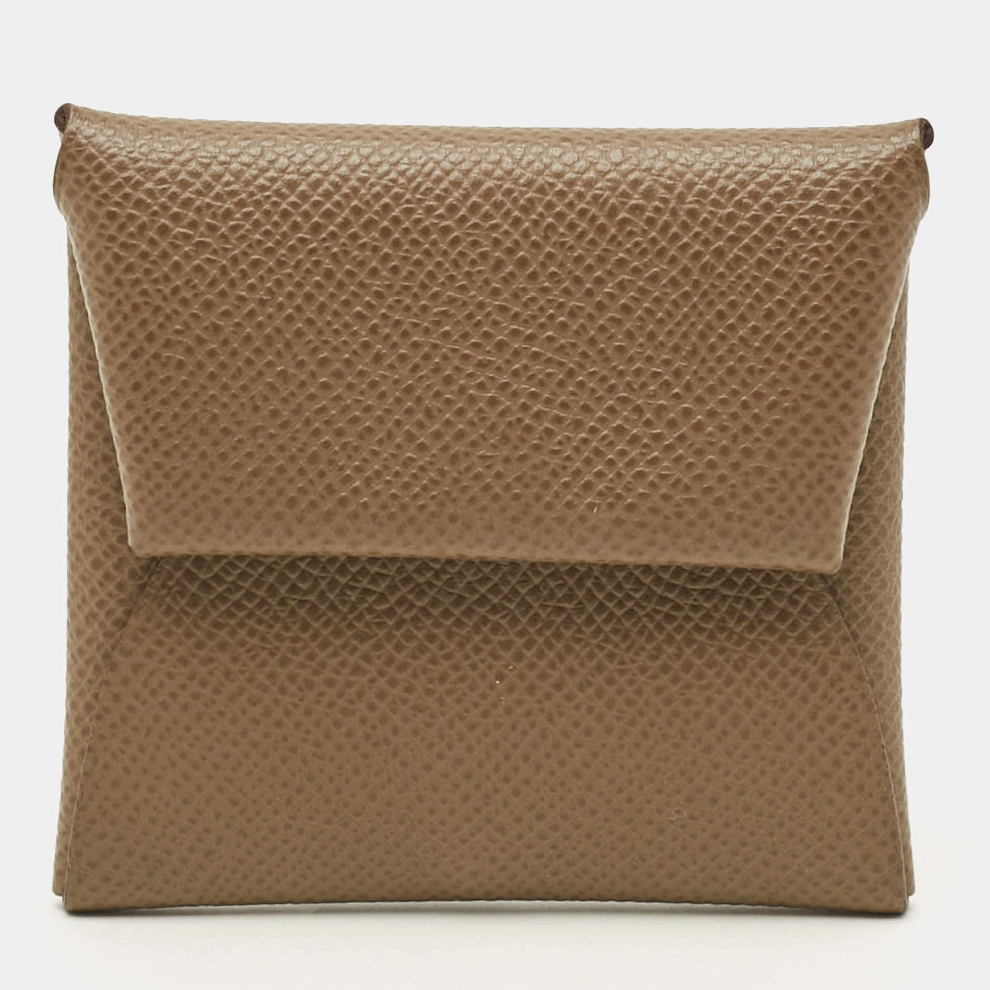 مملوكة مسبقًا Hermes Bastia Etoupe Epsom Leather Change Purse