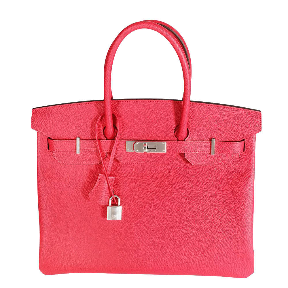 Hermes Rose Epsom Leather Palladium Hardware Birkin 35 Bag