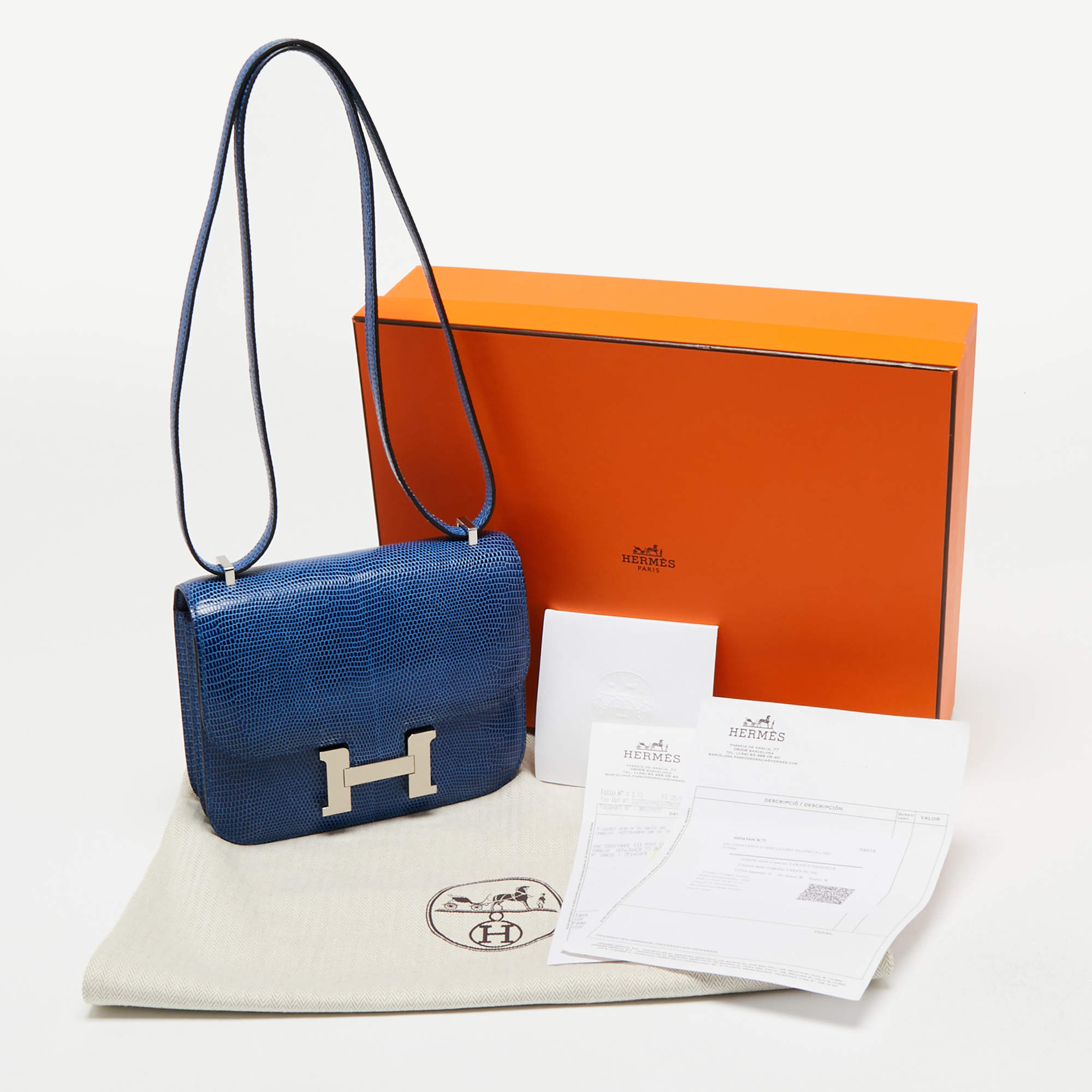 reserved*Hermès Constance Mini Bleu Saphir Lizard Niloticus Lisse PHW ○  Labellov ○ Buy and Sell Authentic Luxury