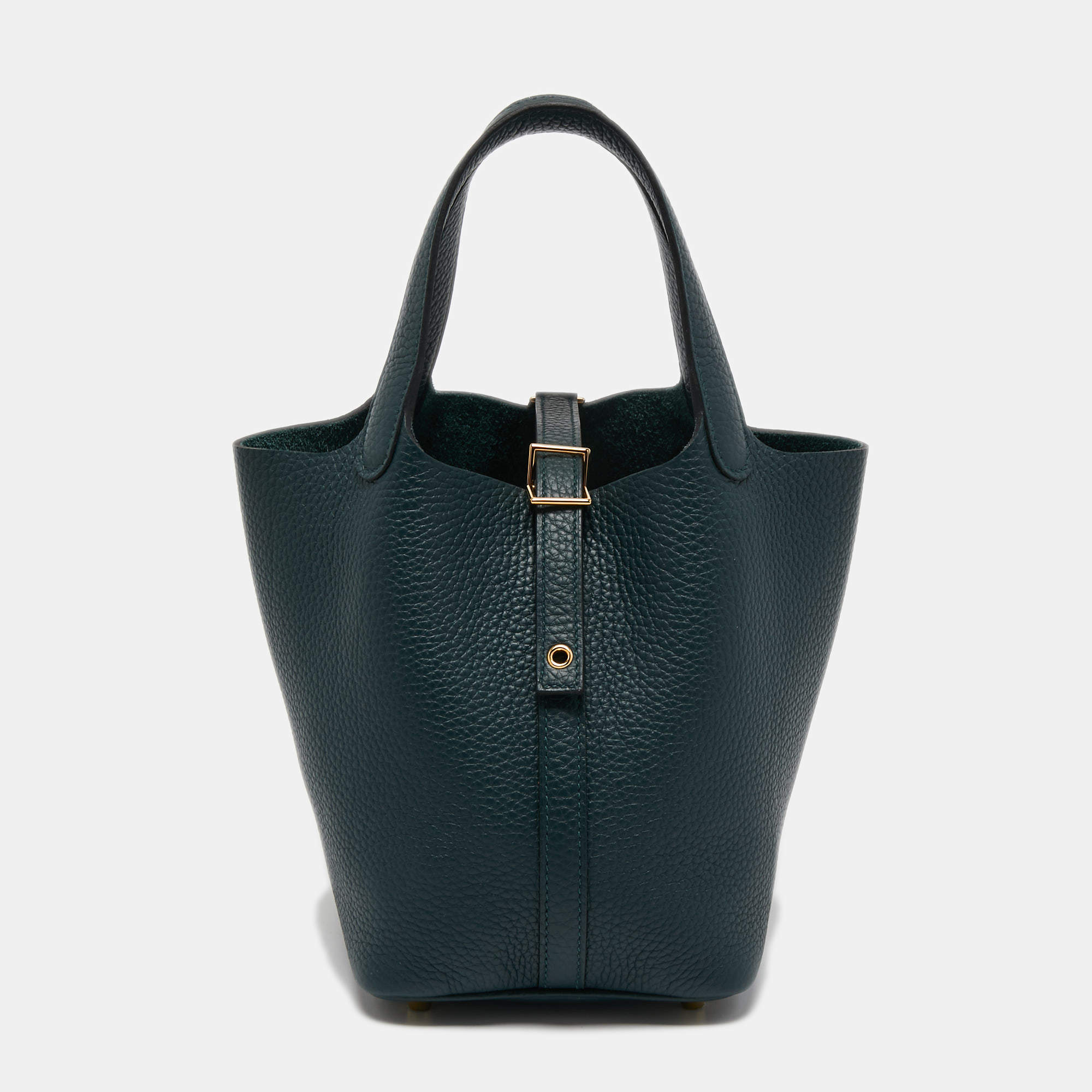 Pre Owned Hermes Vert Cypress Taurillon Clemence Leather Picotin Lock 18 Bag