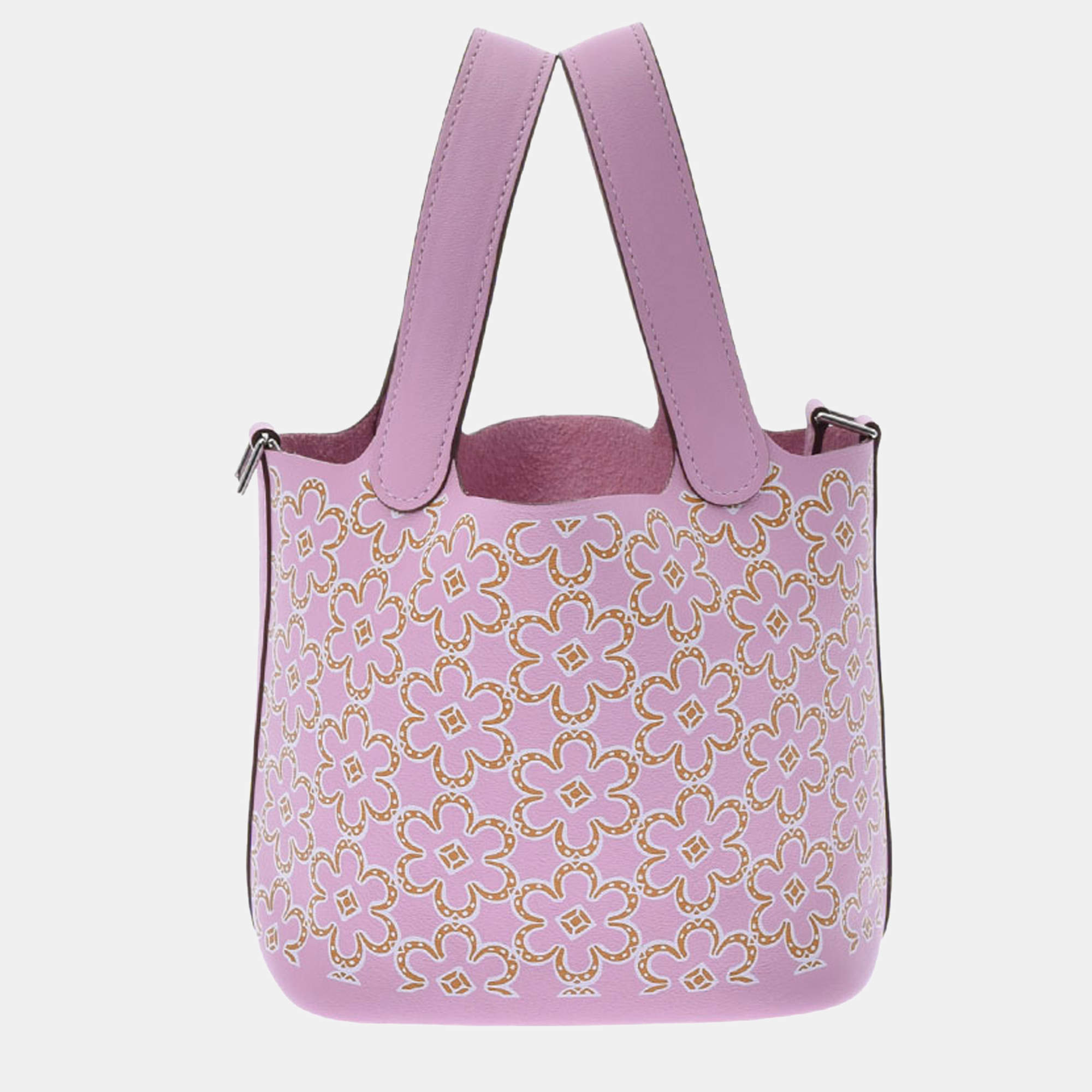 Hermes Pink Swift Leather Micro Lucky Daisy Picotin Lock Tote Bag 