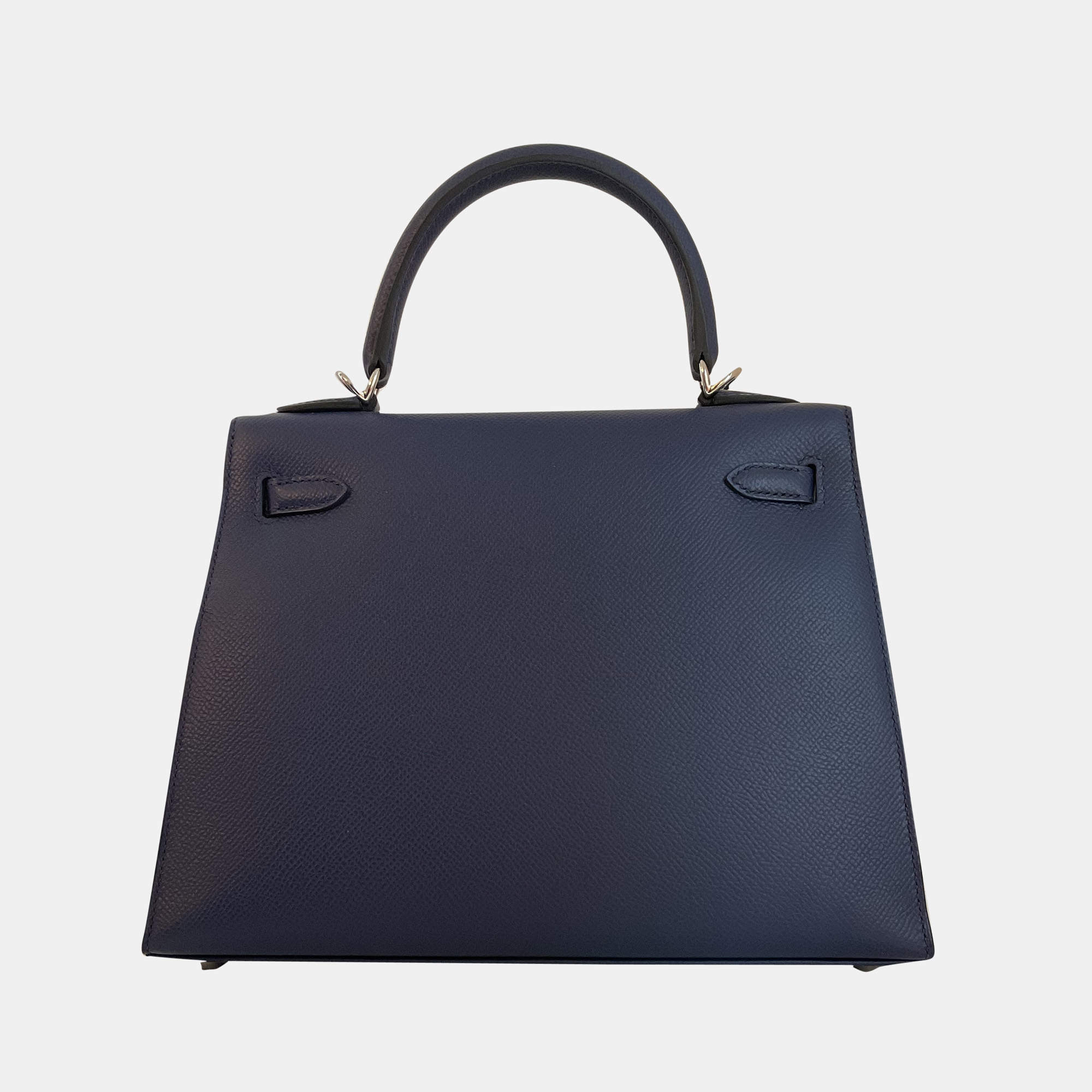 Hermes Sellier Kelly Bag 25cm Blue Paon Epsom Palladium Hardware