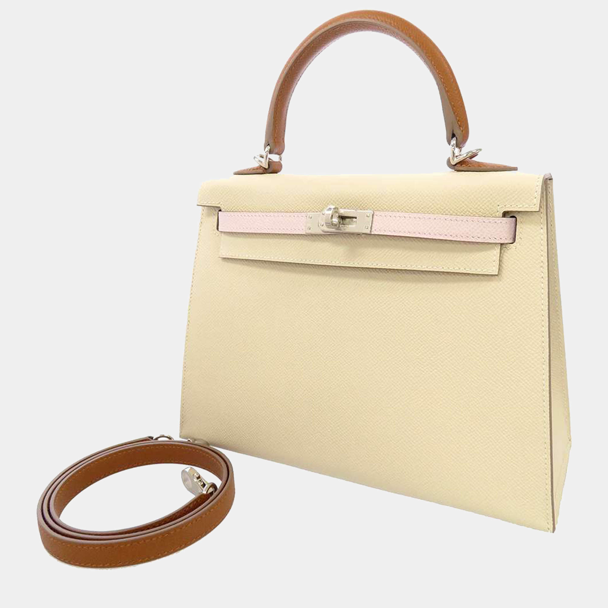 Hermes Tricolor Epsom Leather Kelly Sellier 25 Tote Bag
