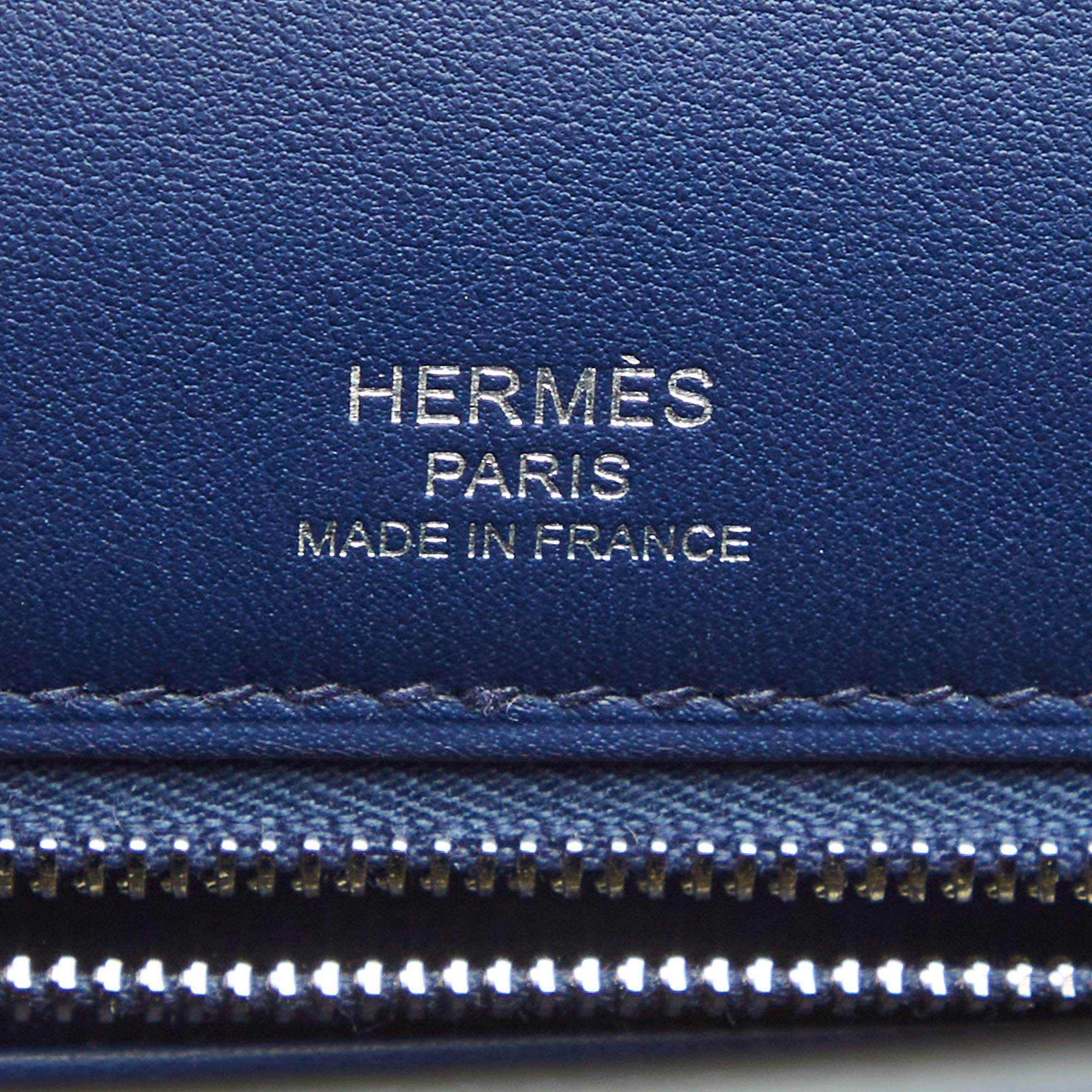 Hermes Bleu Saphir/Ecru/Mauve Sylvestre Toile Quadrille and Swift