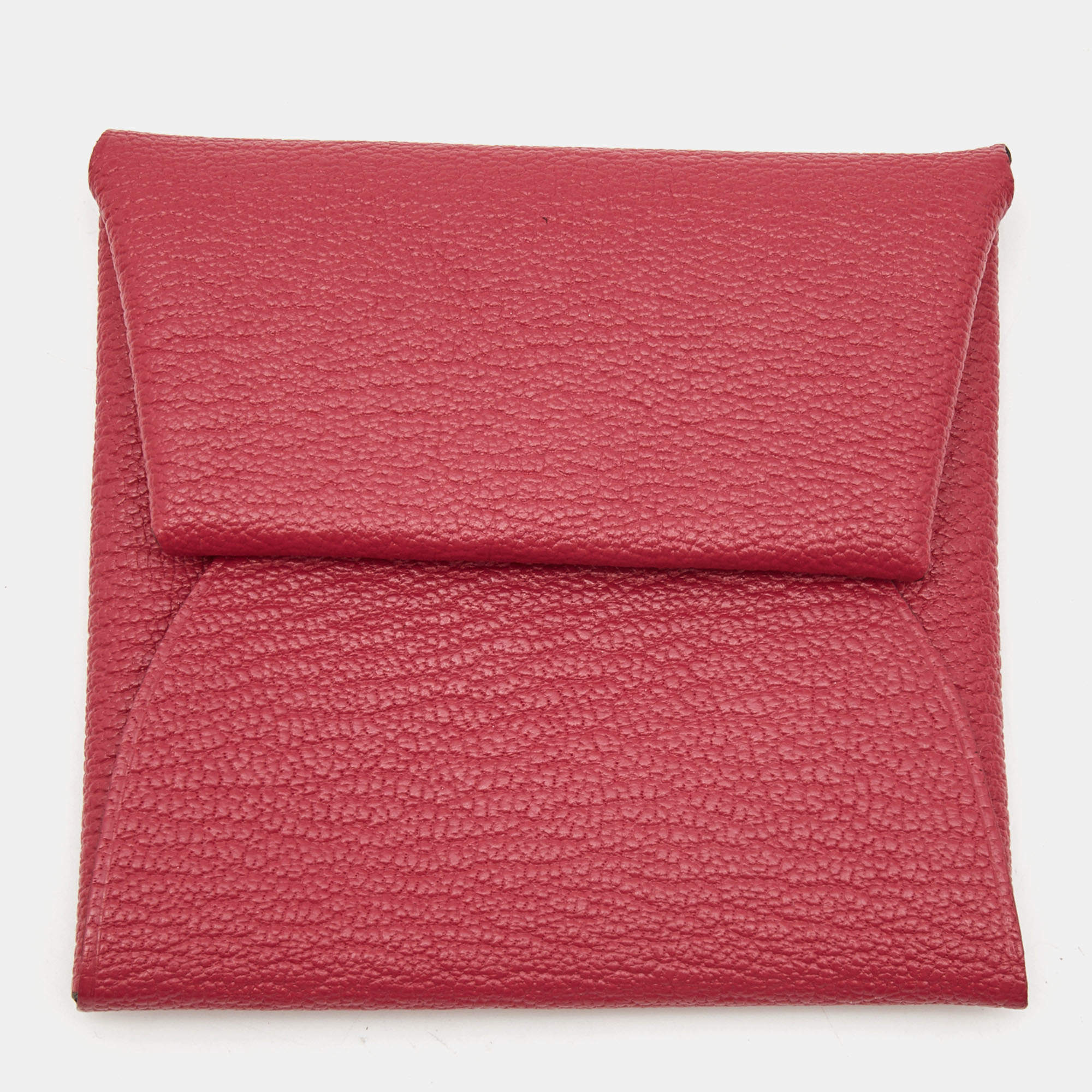 Hermes Framboise/Rouge H Chevre Leather Bastia Change Purse
