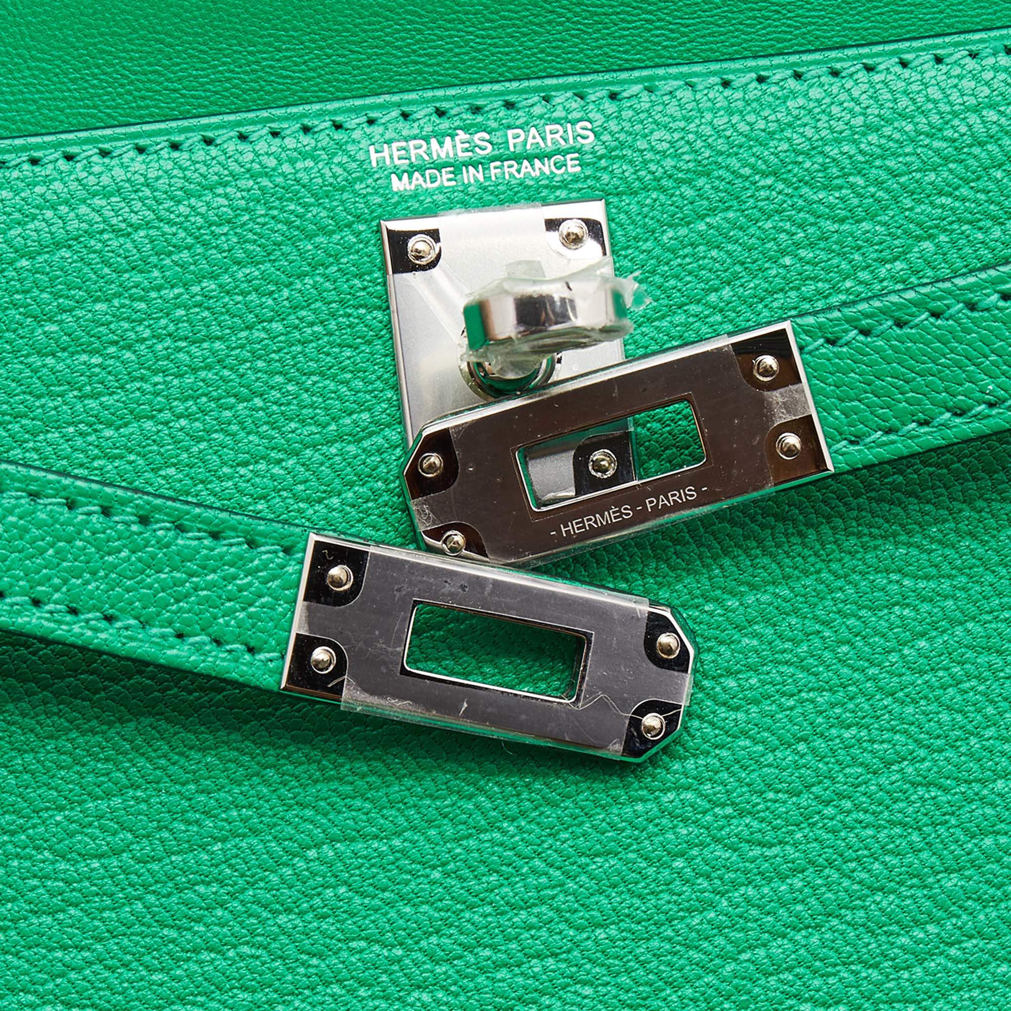 Introducing the Hermès 20cm Light Mint Green Chevre Mini Kelly, finished  with sleek palladium hardware – Only Authentics