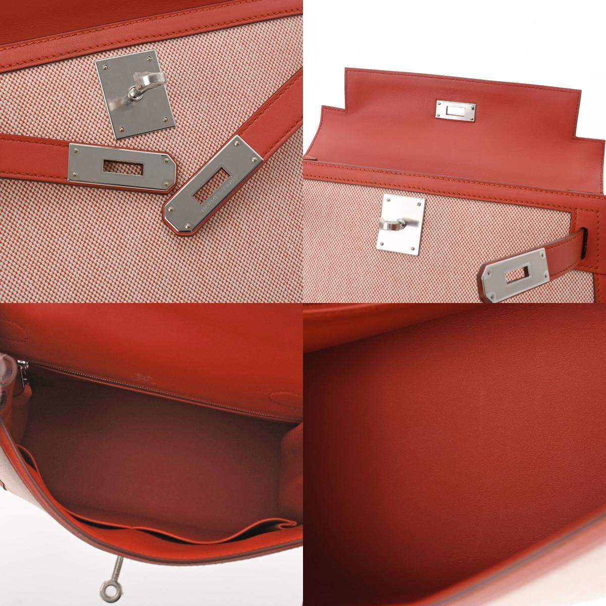 Hermès Tomato Red Togo Leather 28 cm Kelly Bag with Palladium For