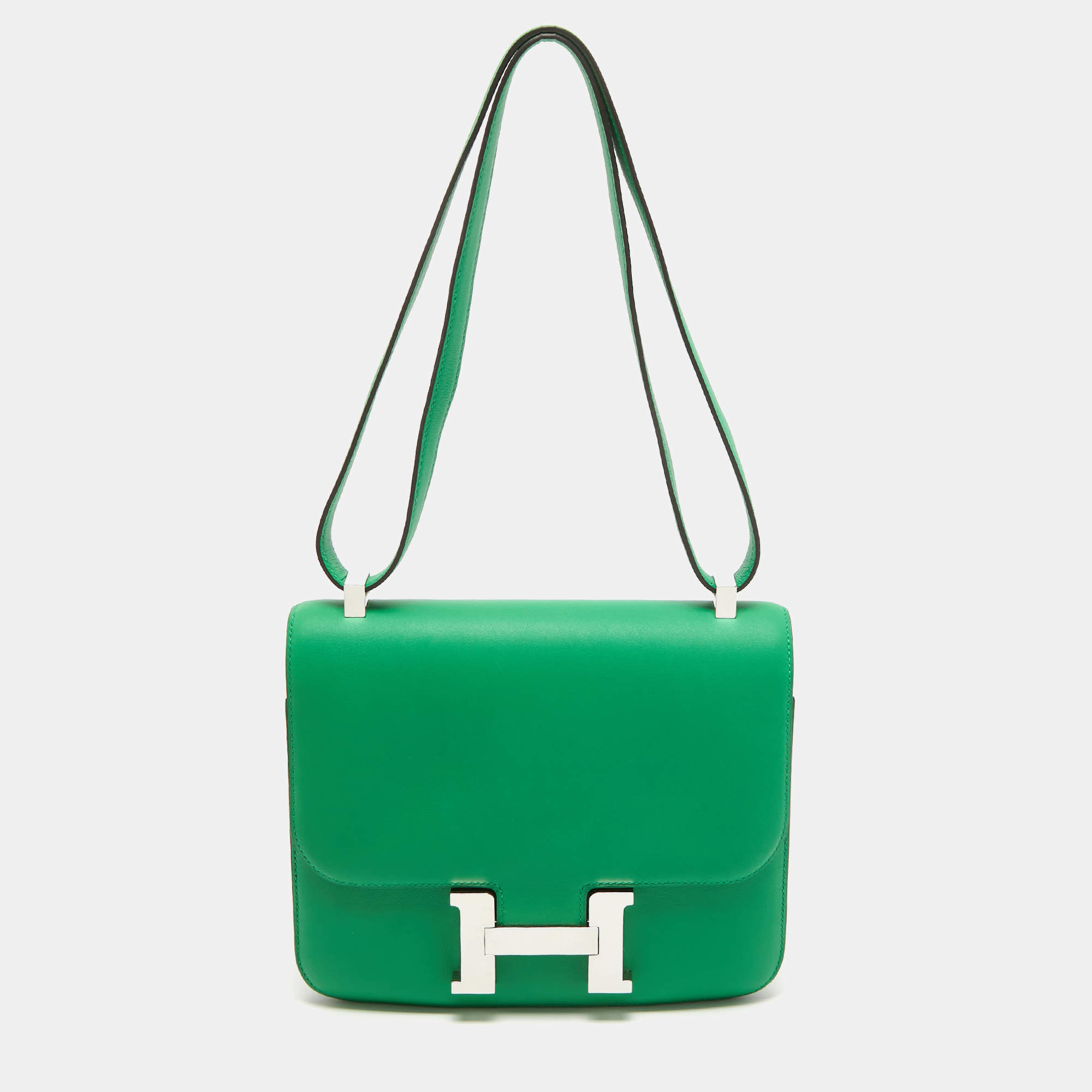 Hermès Bamboo Swift Leather Palladium Finished Constance 24 Bag