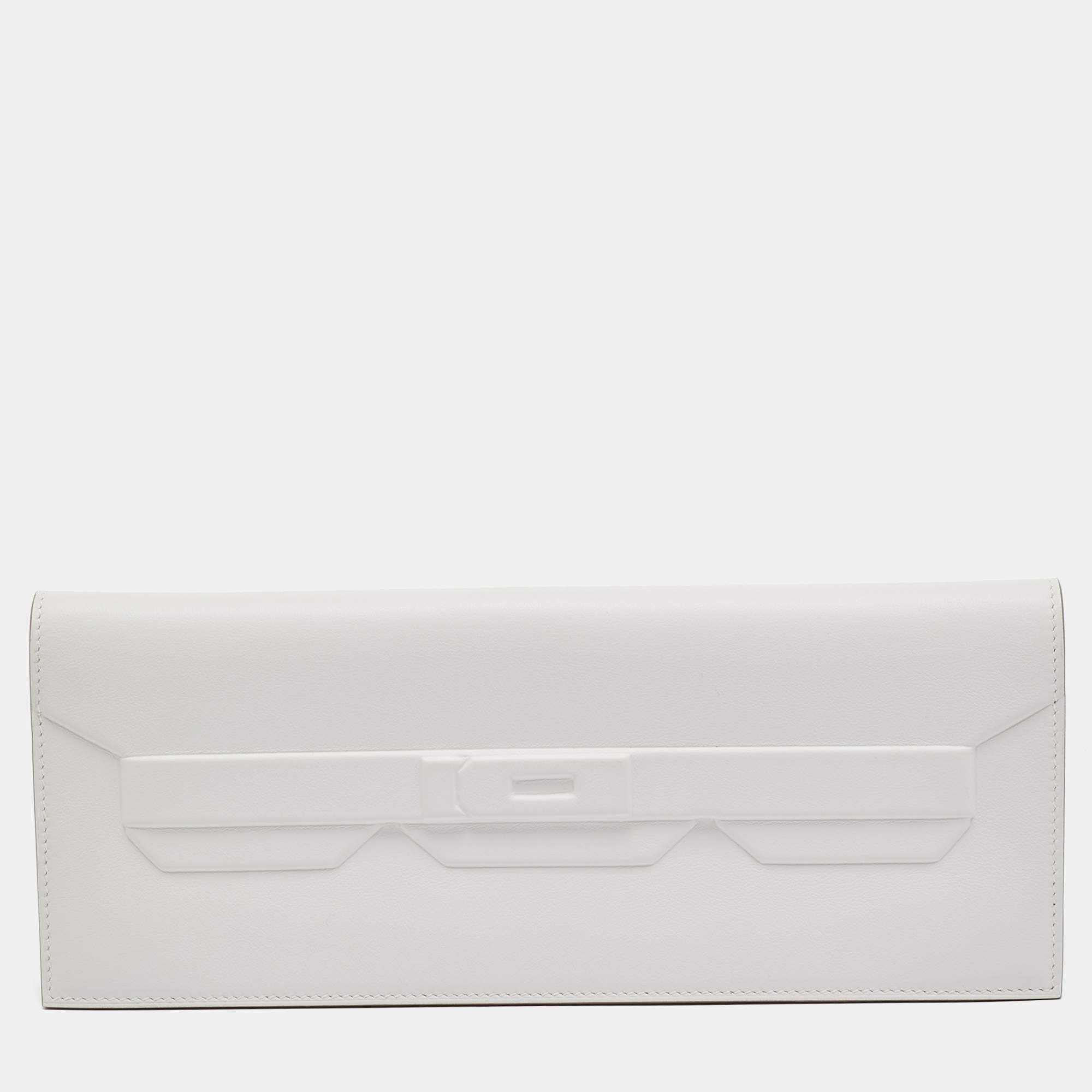 Hermès Gris Pale Swift Leather Birkin Shadow Clutch