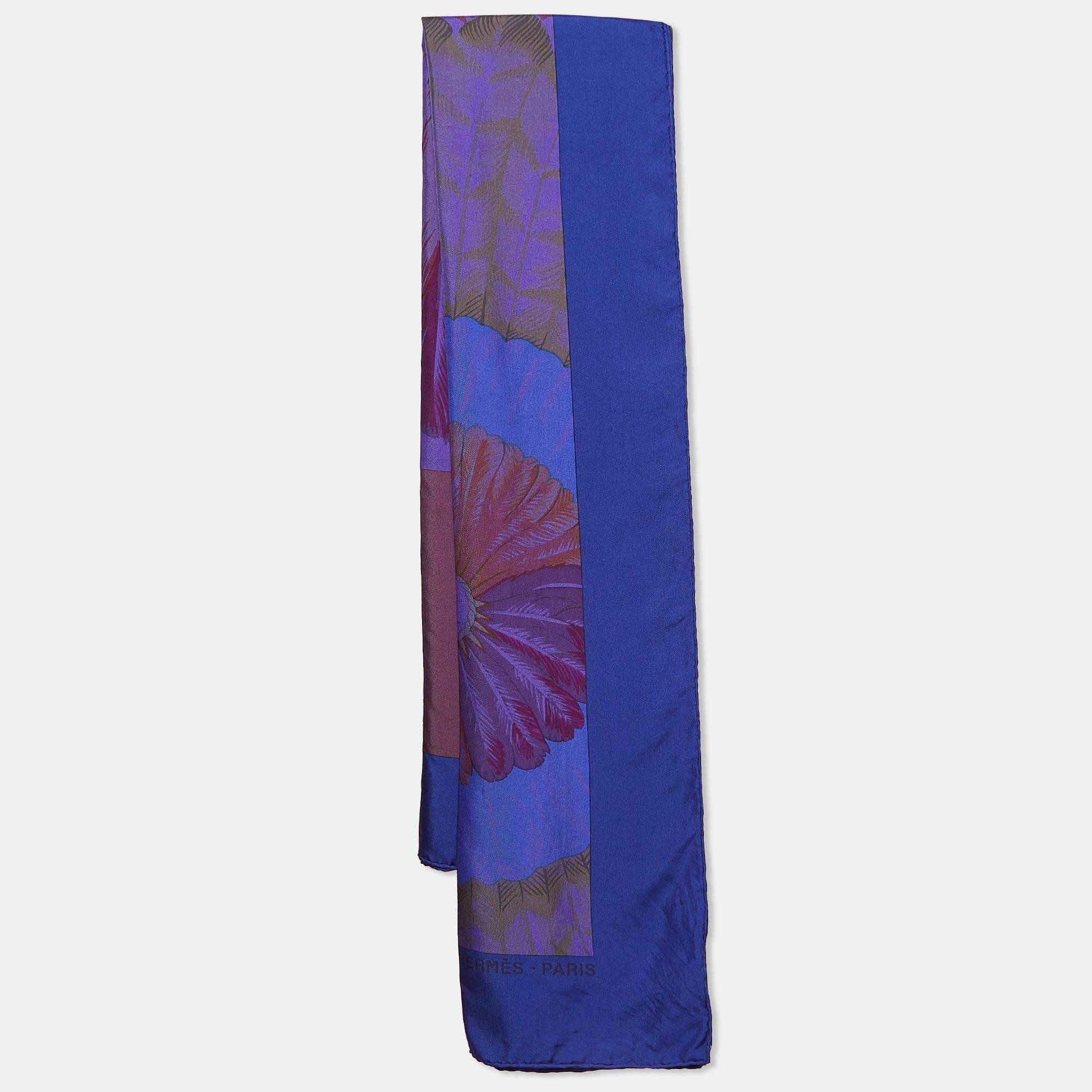 Hermès Purple Brazilian Surteint Dip Dye Silk Shawl