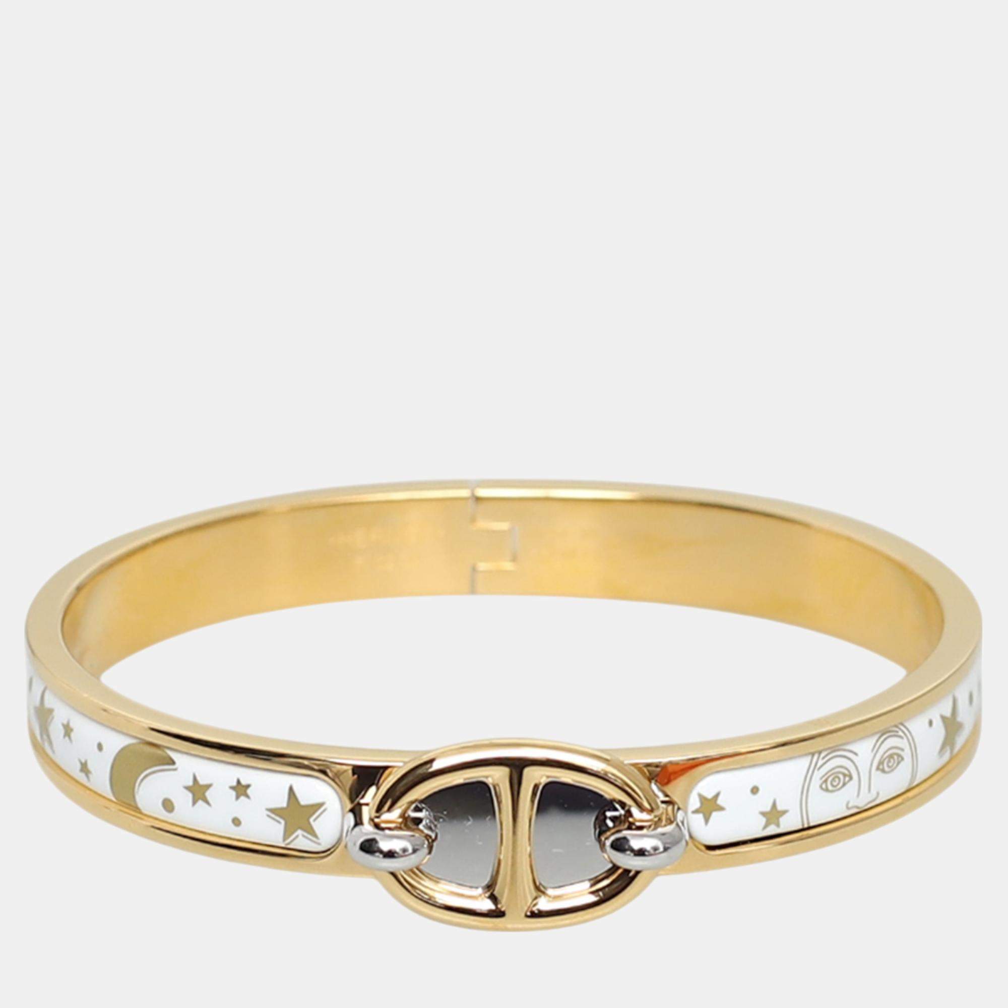 Pre Owned  Hermes Gold Metal Mini Clic Chaine D'Ancre Gloria Soli Bracelet
