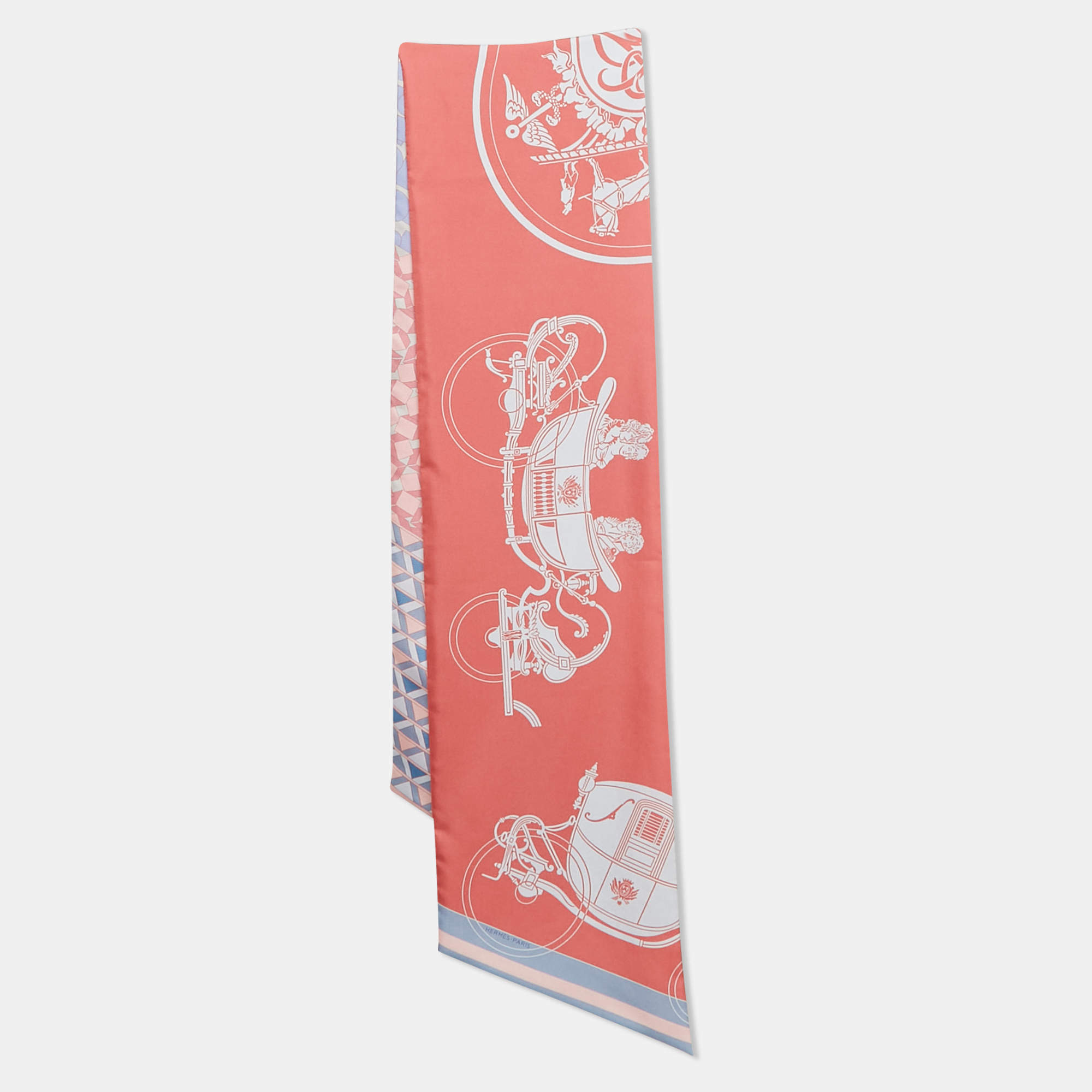 Hermès Pink Printed Silk Twill Scarf
