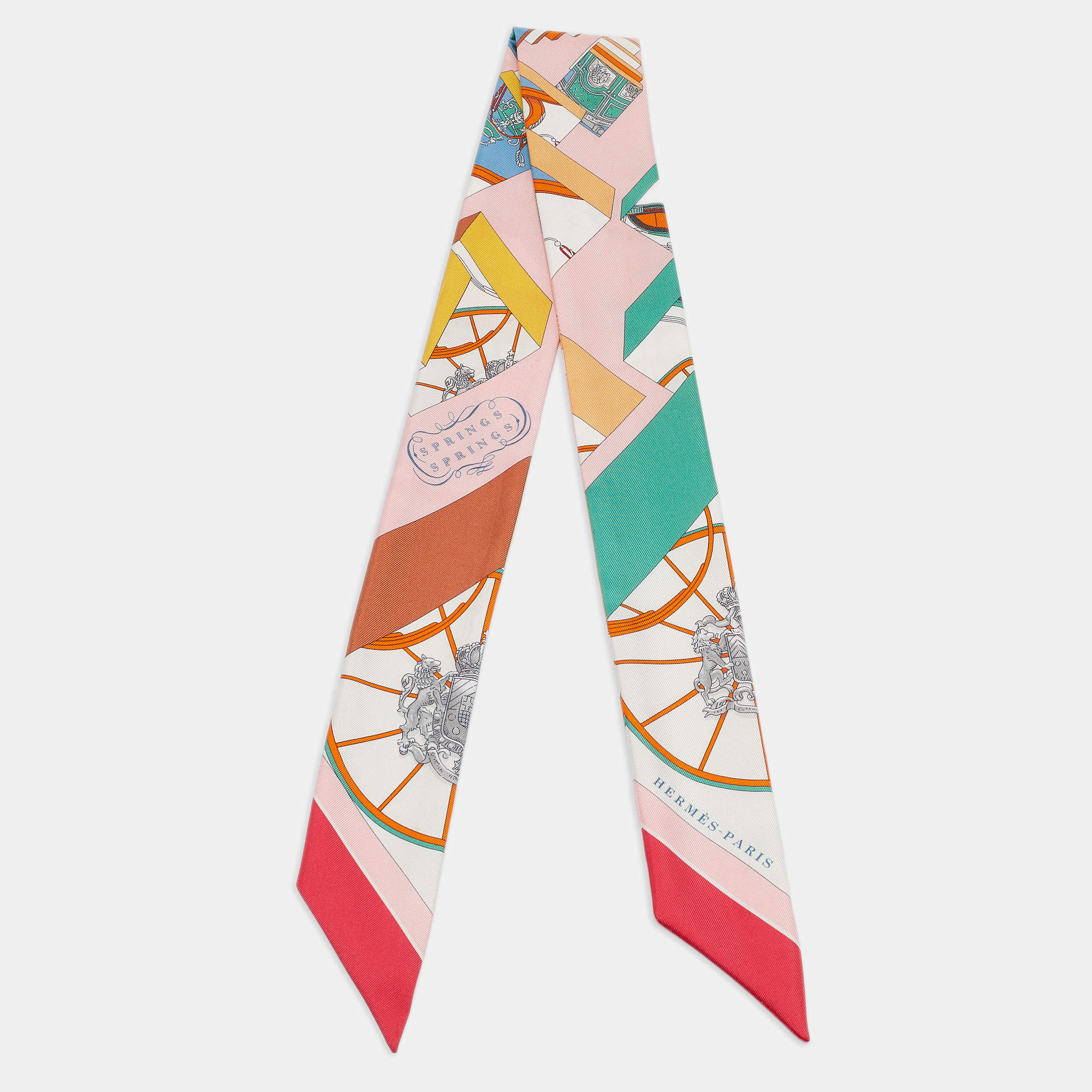 مملوكة مسبقًا Hermes Rose Springs Springs Silk Twilly