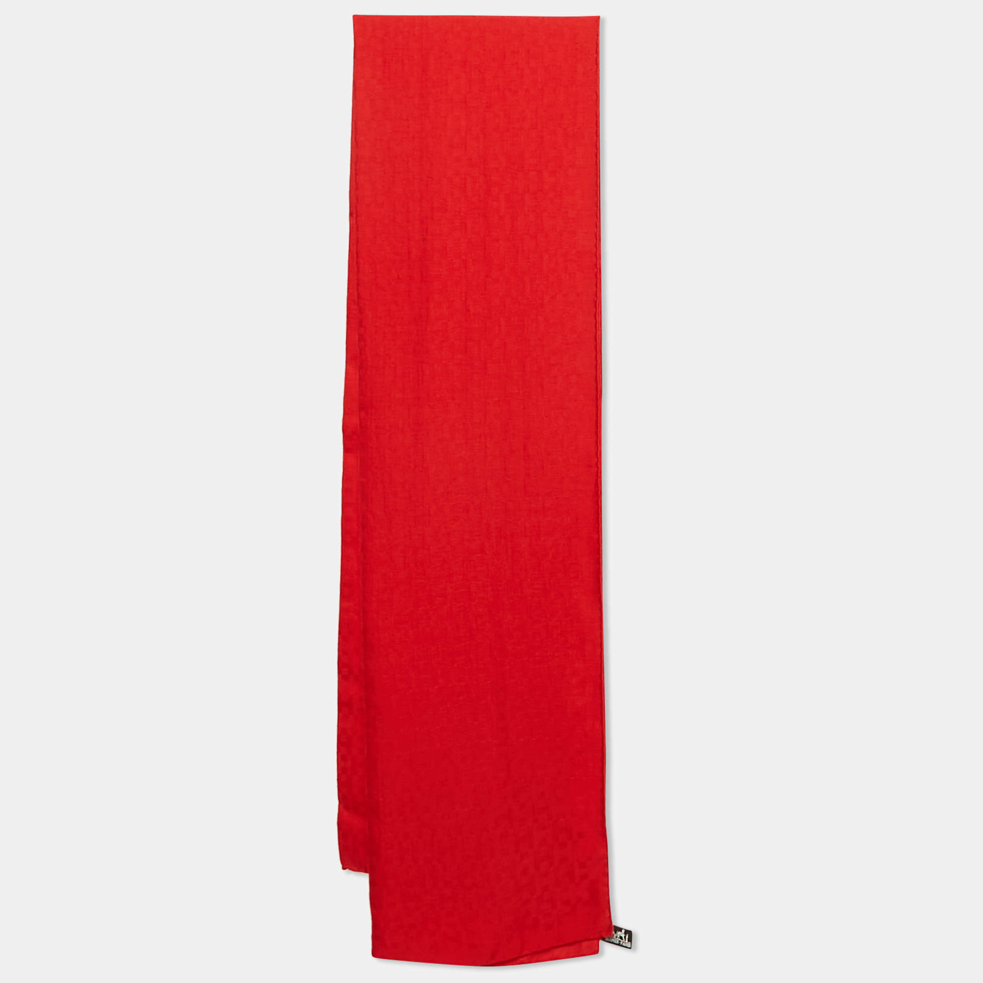 Hermès Red H Pattern Cashmere & Silk Stole 