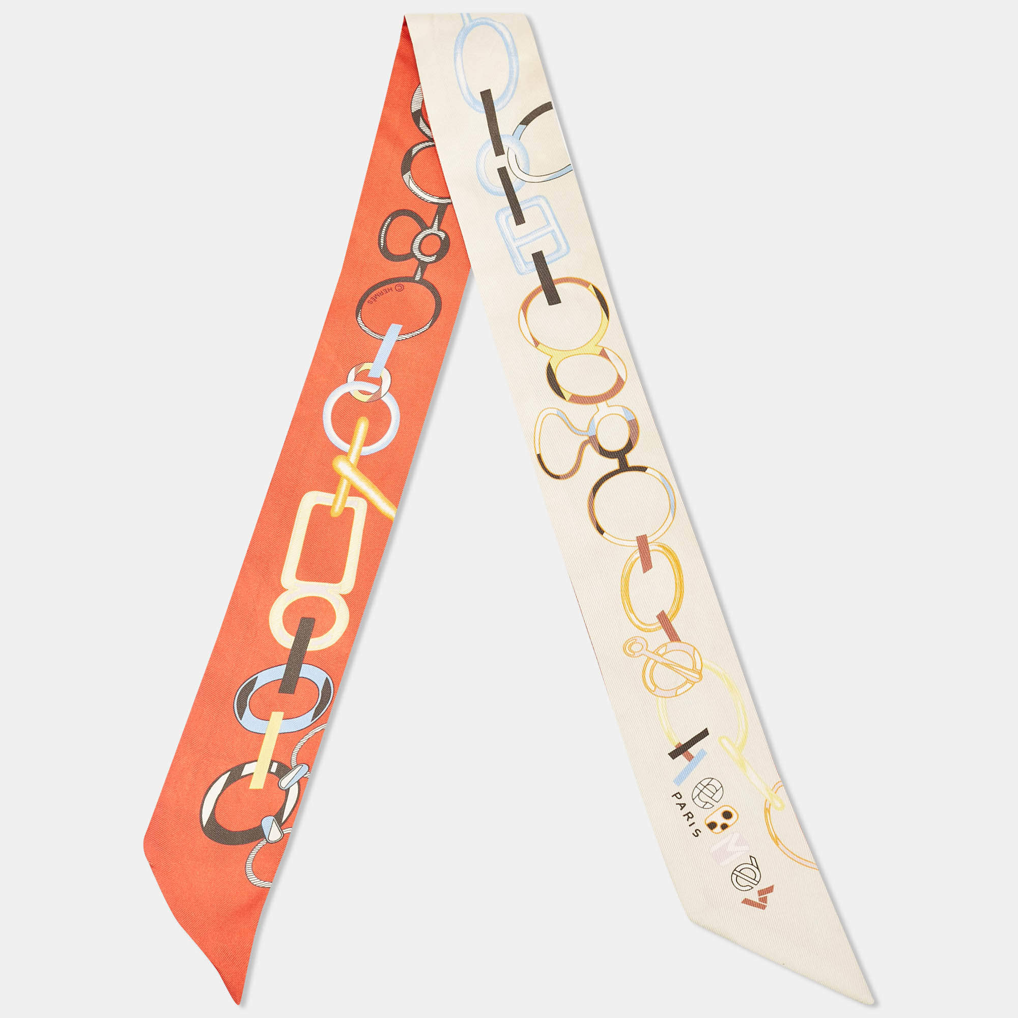 Hermes Orange Silk Do Re Boucles Twilly