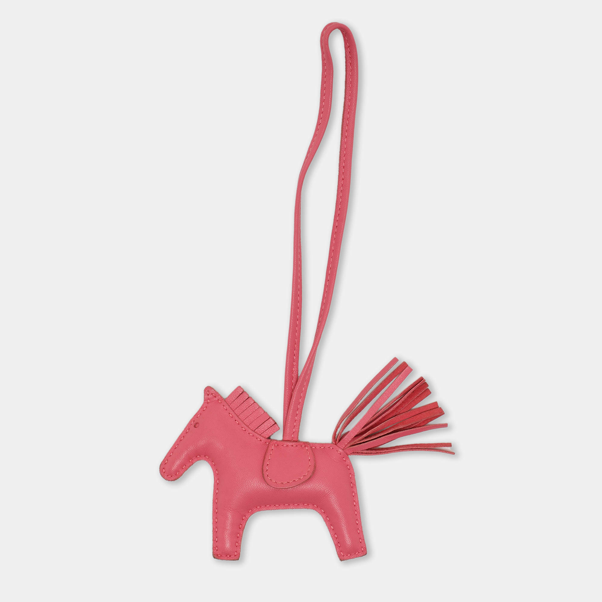 Hermes Pink Milo Leather GriGri Rodeo Bag Charm PM