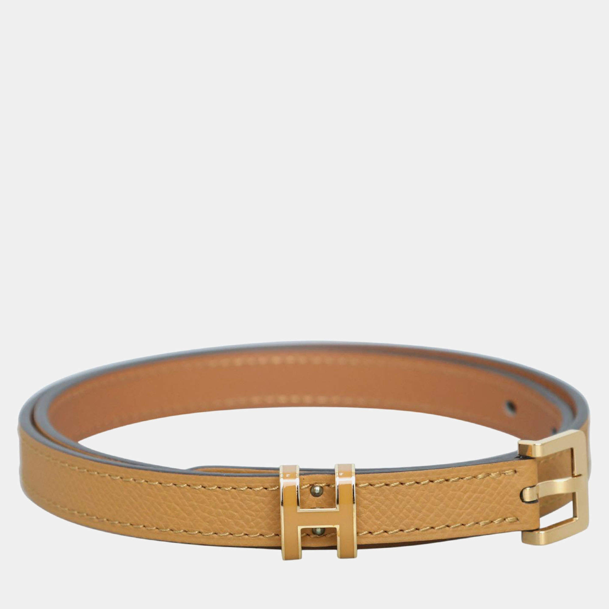 Hermes Brown Epsom Leather Pop H 15 Belt
