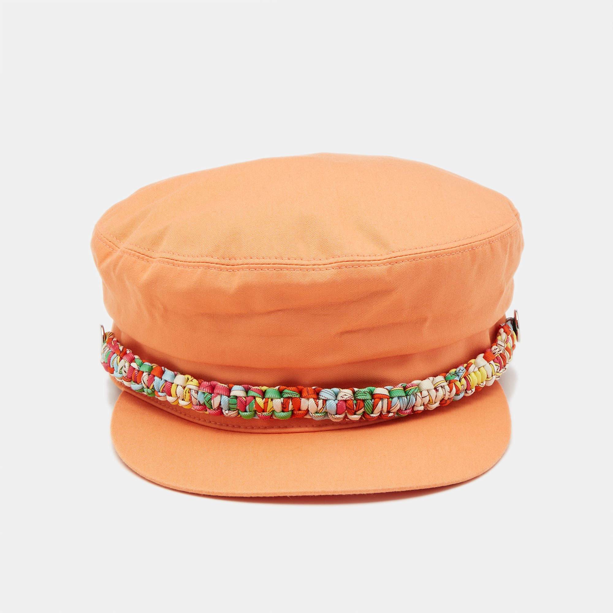 Pre Owned Hermès Orange Cotton Deauville Cap