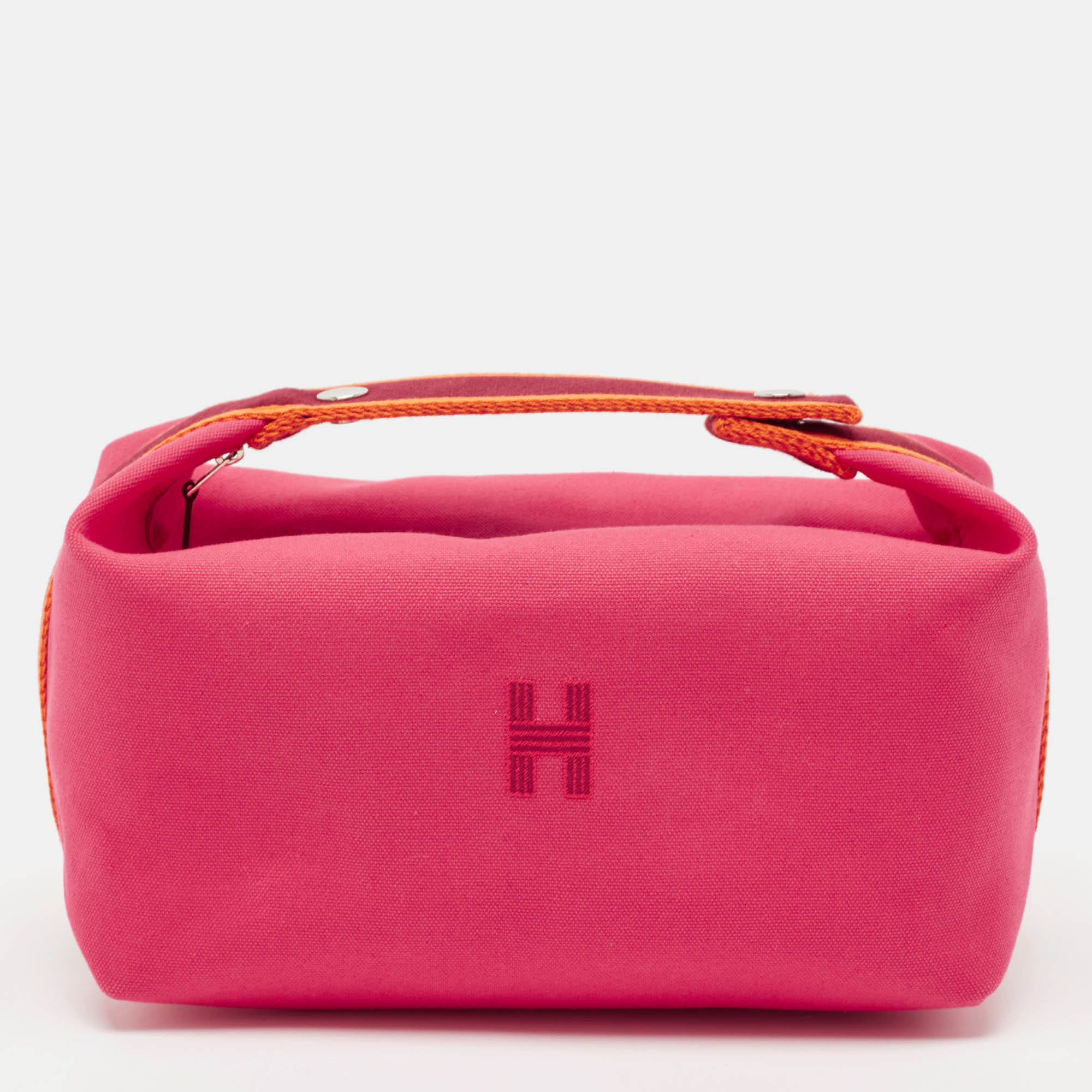 Hermes Hibiscus Canvas Large Bride-a-Brac Pouch