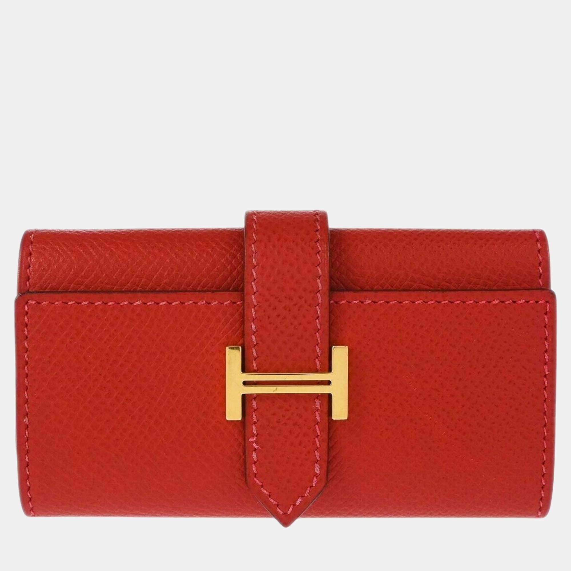 Hermes Rouge Casaque Epsom Key Case