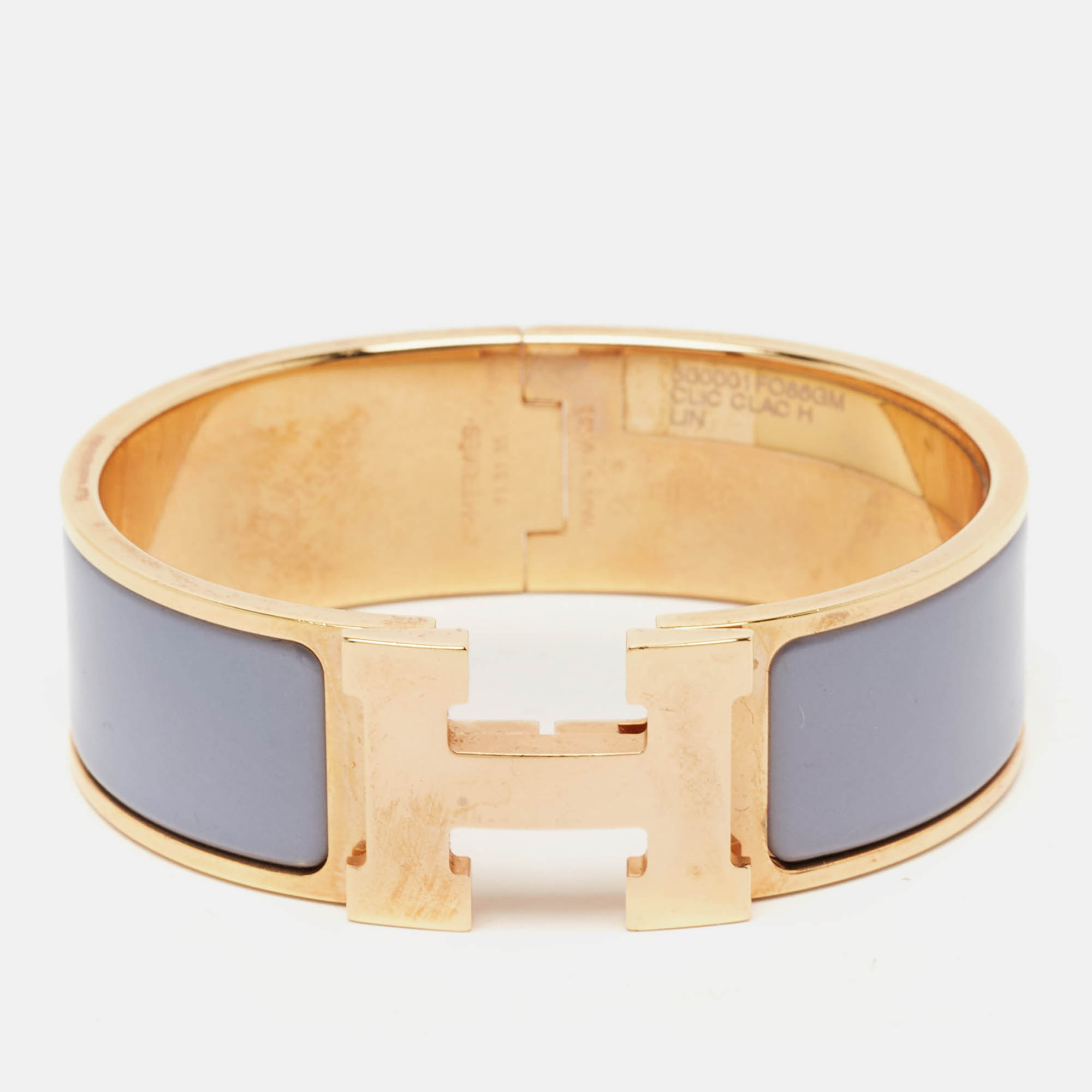 Hermes Clic Clac H Enamel Rose Gold Plated Bracelet 