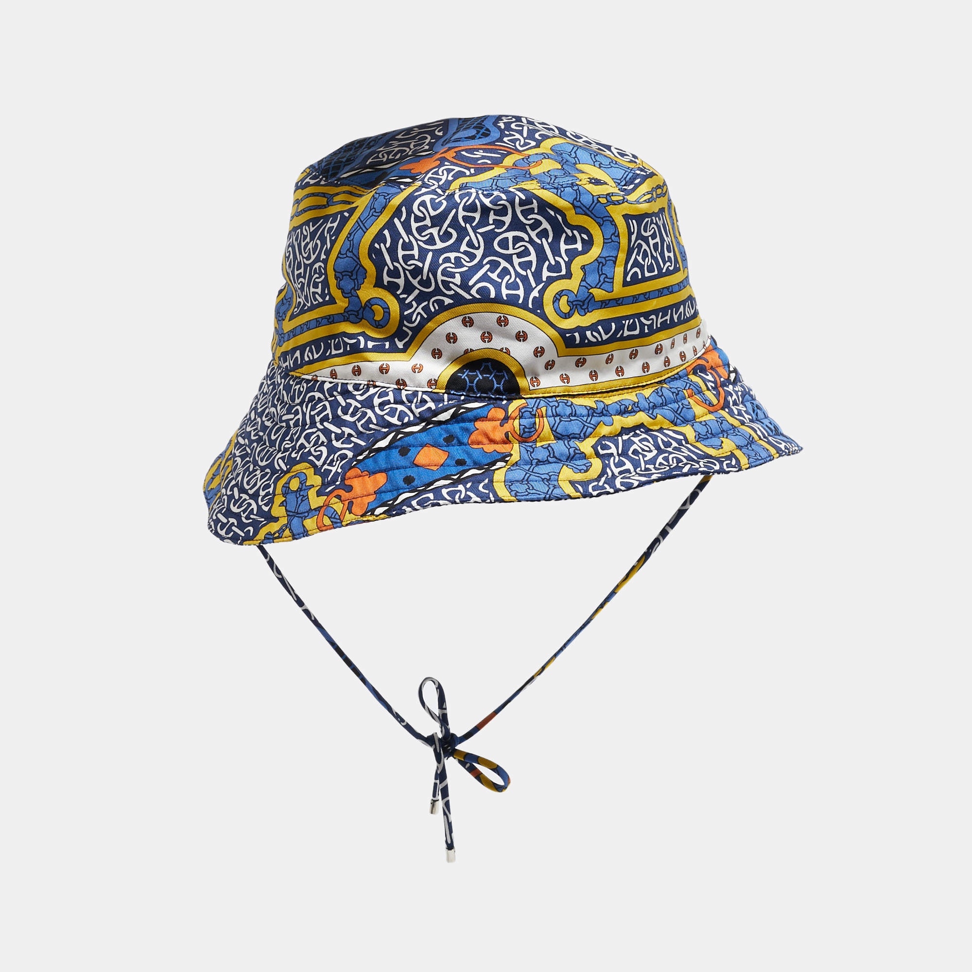 Hermes Bleu Sanremo Silk Ilaria Mors et Gourmettes Hat
