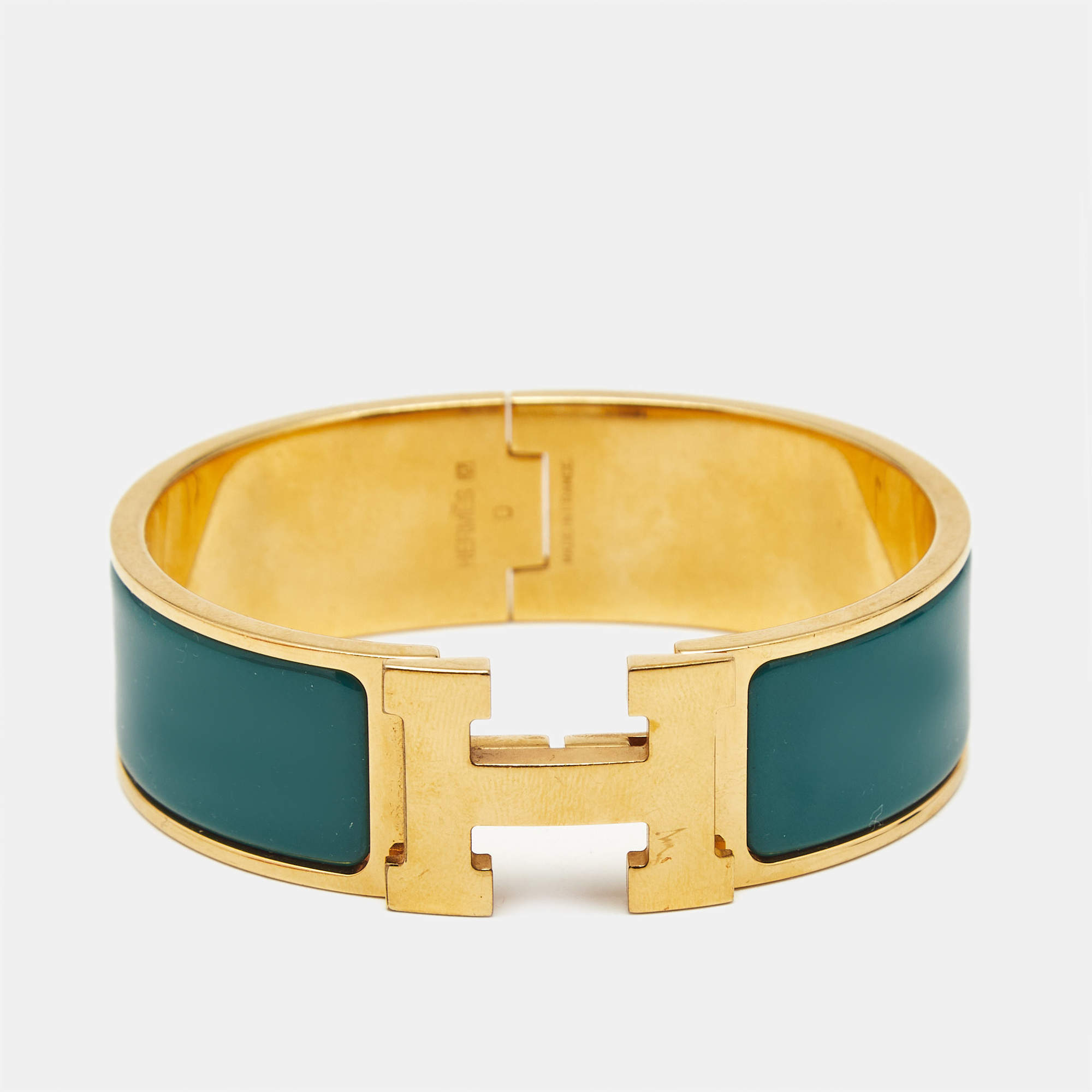 Hermès Clic Clac H Enamel Gold Plated Bracelet