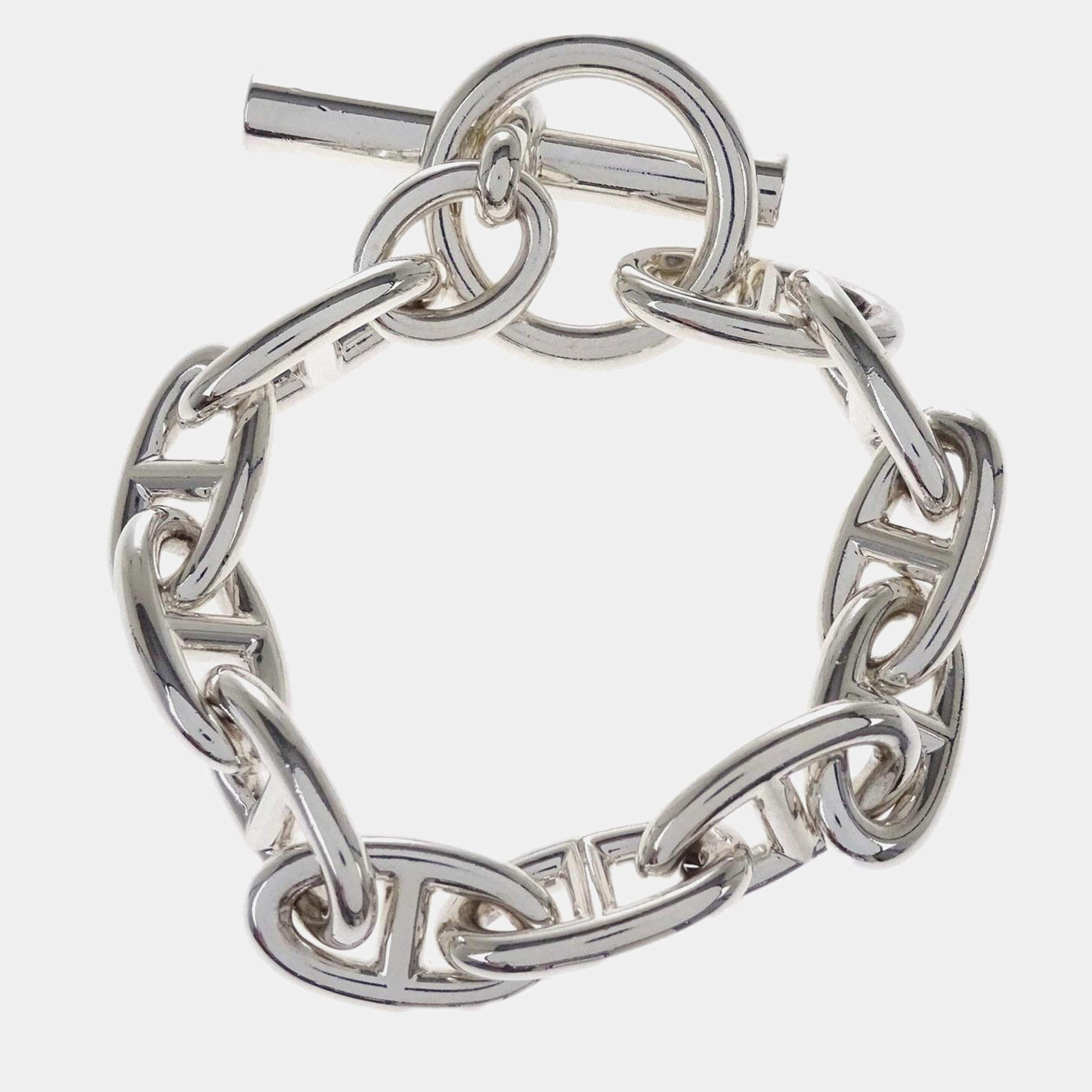 Hermes Silver Chaine d'Ancre GM Chain Bracelet  