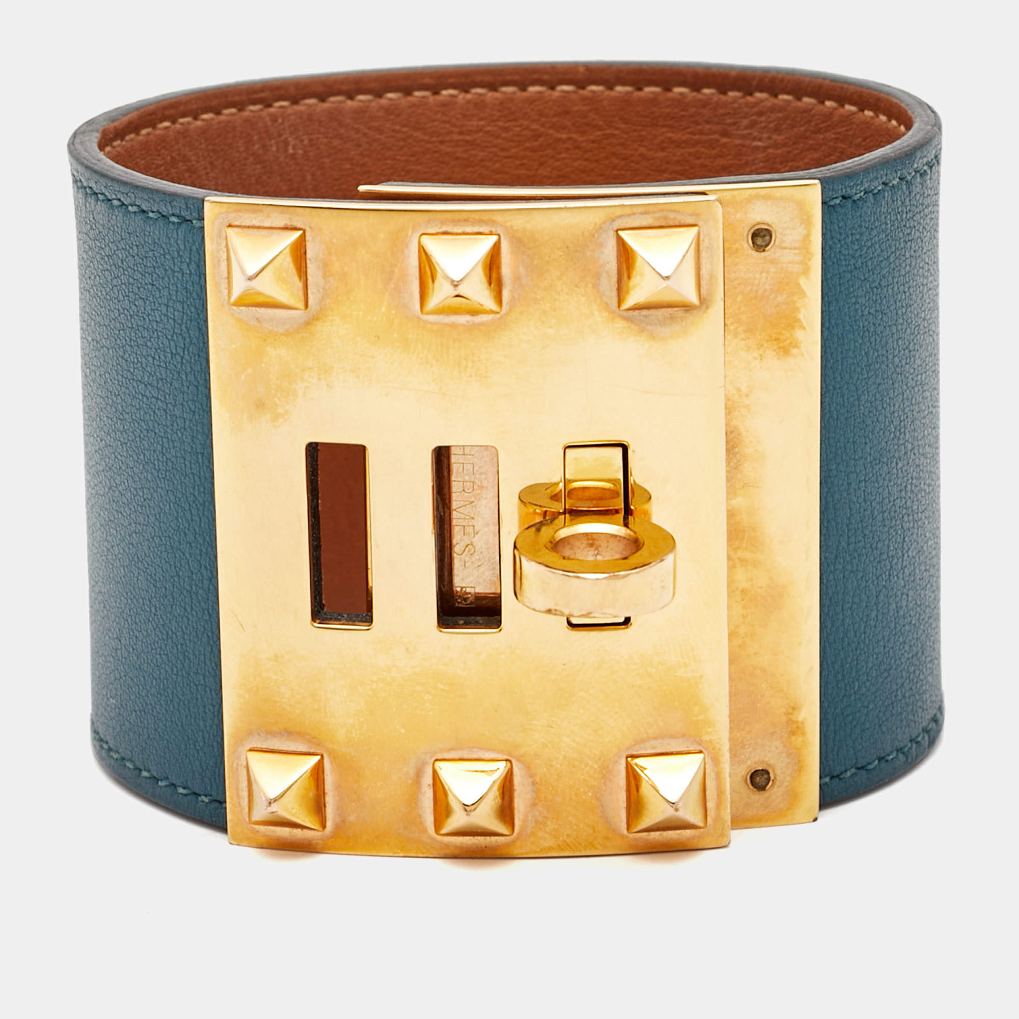Hermès Kelly Dog Leather Gold Plated Bracelet
