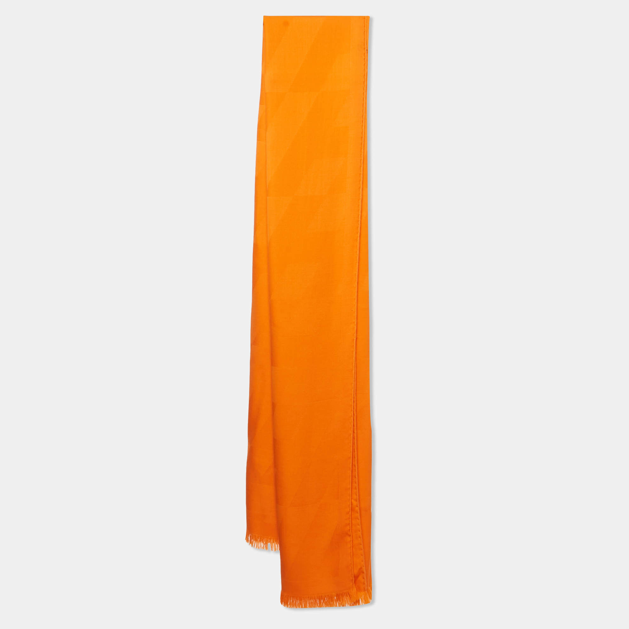 Hermès Orange H en Bias Cashmere & Silk Stole 
