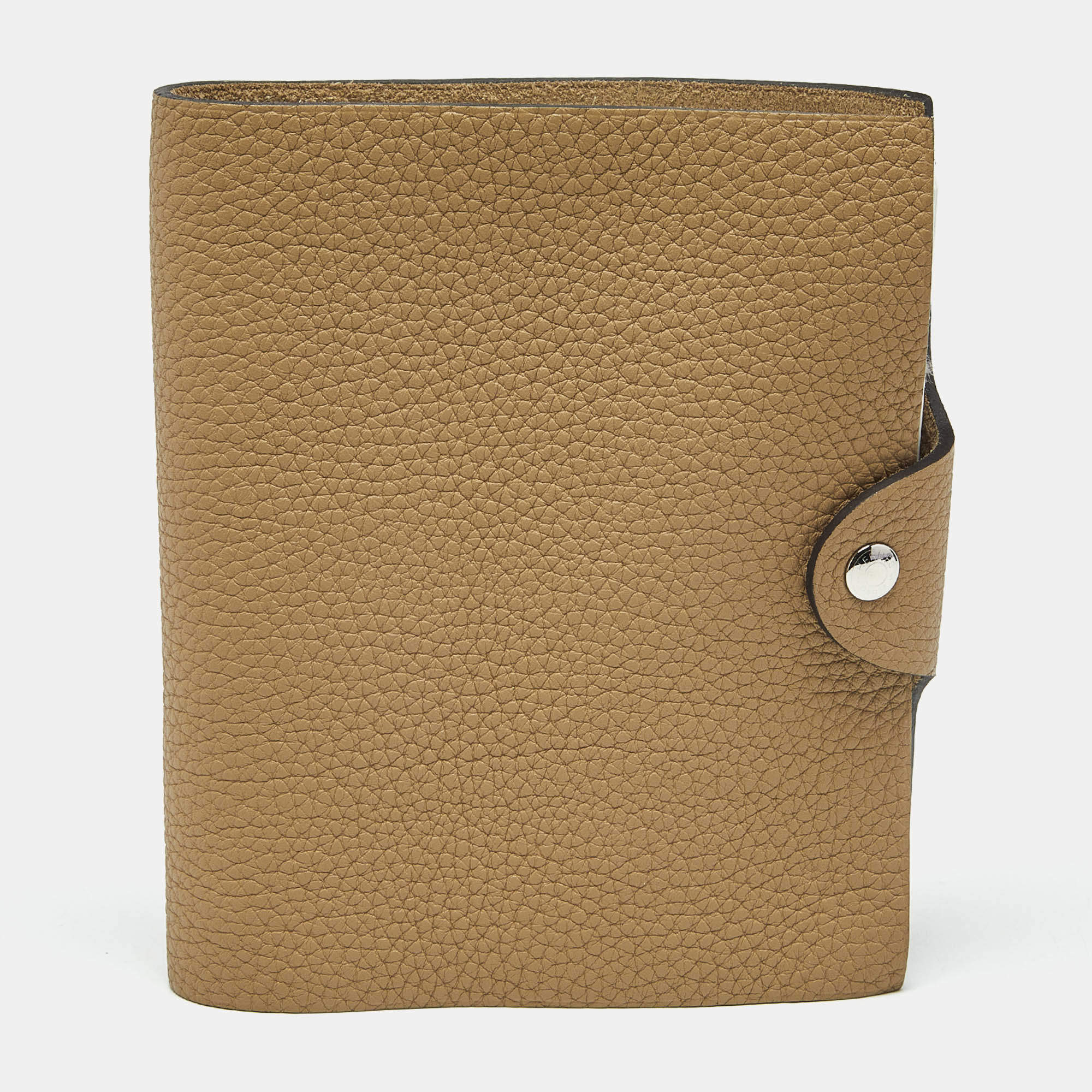 Pre Owned Hermes Poussiere Togo Leather Ulysse PM Notebook Cover 