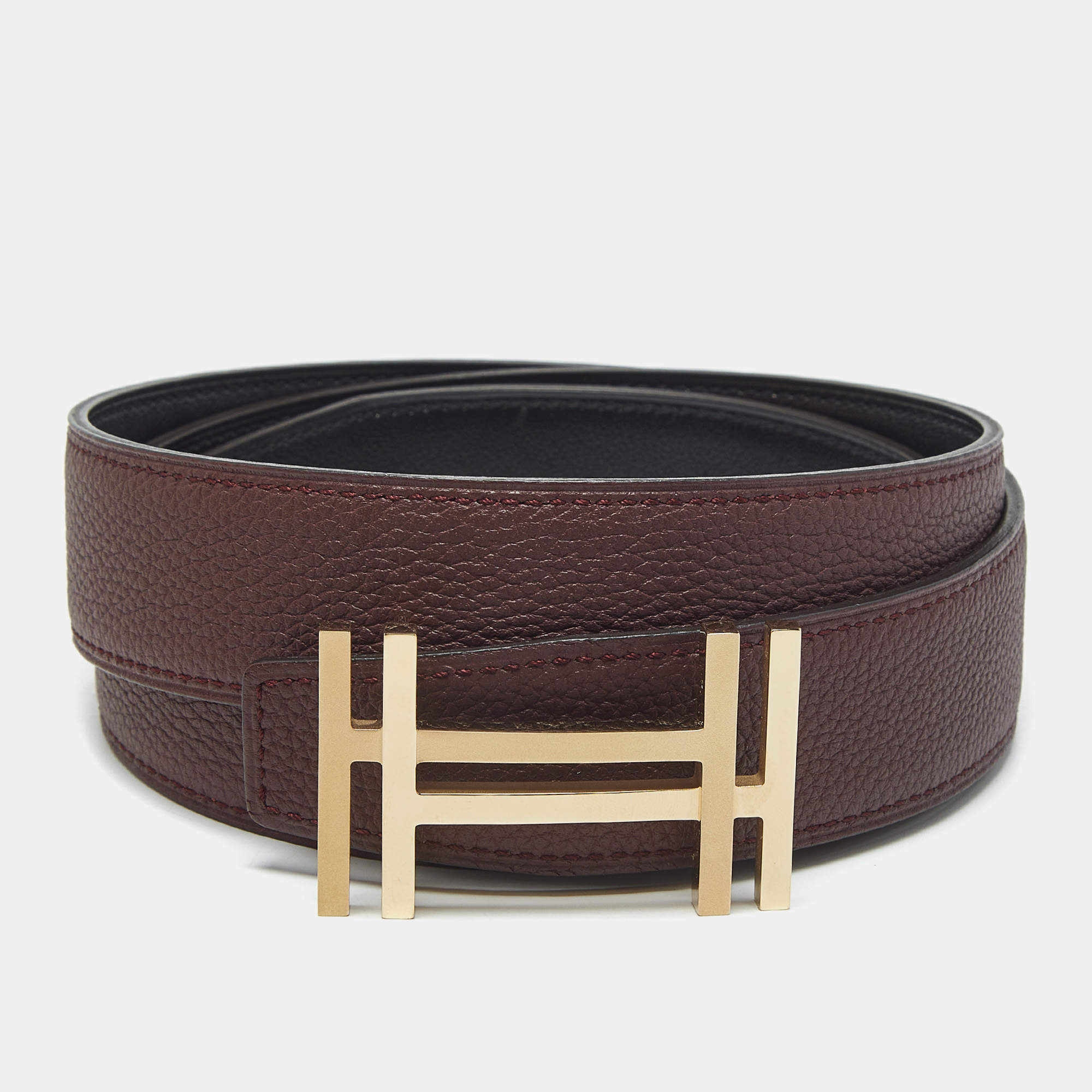 Hermes Brown Leather H Buckle Belt Size 90 CM Hermes | TLC