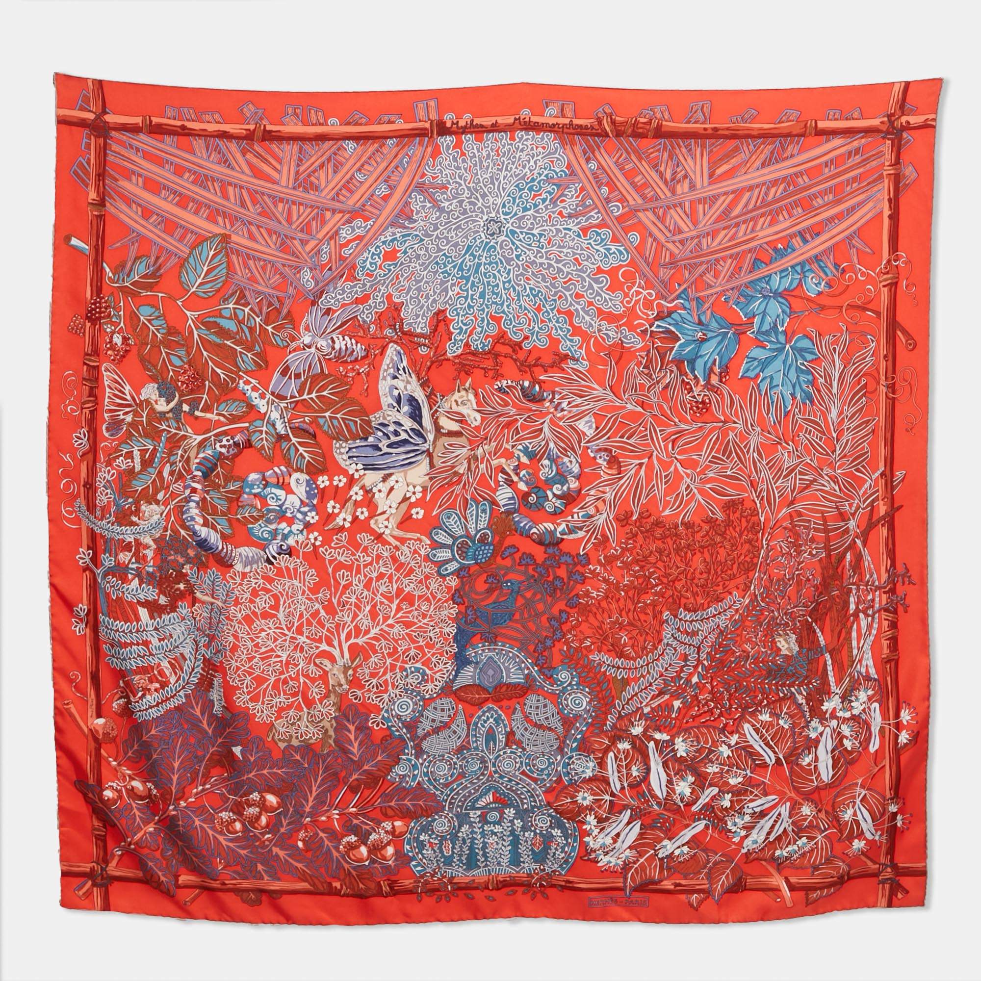Pre Owned Hermès Multicolor Mythes et Metamorphoses Silk Scarf