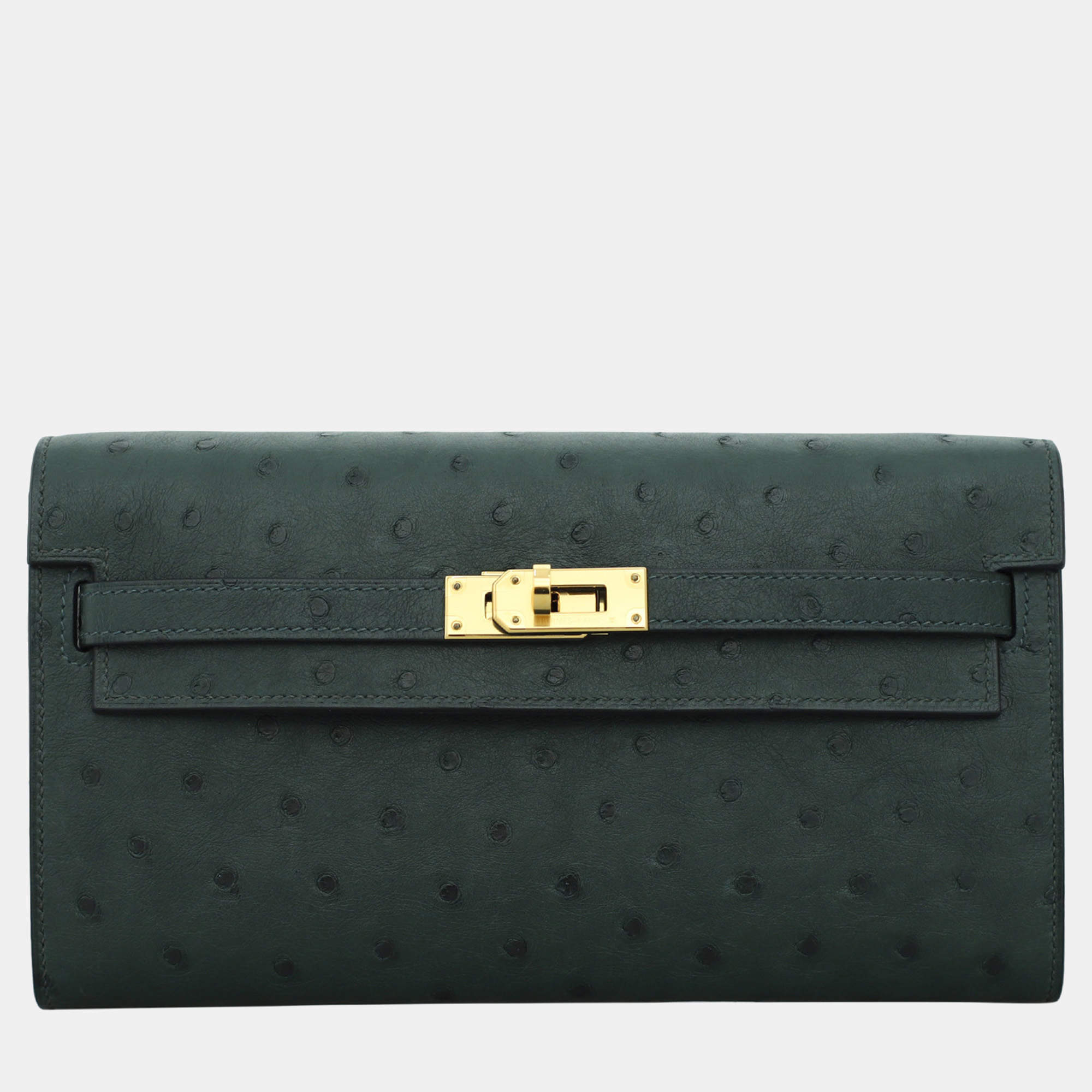 Pre Owned Hermes Ostrich Kelly To Go Wallet