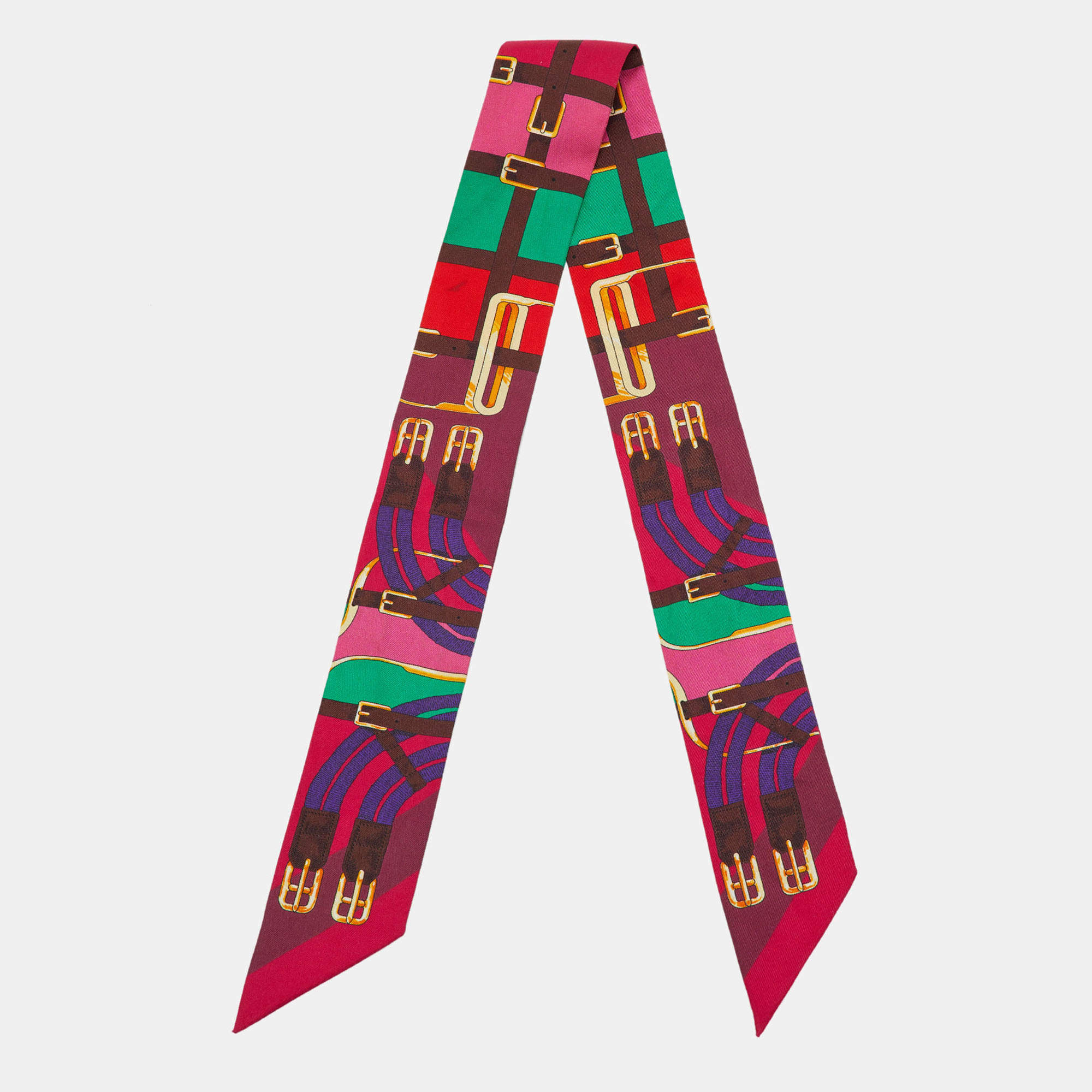 Pre Owned Hermès Multicolor Grand Manege Silk Twilly