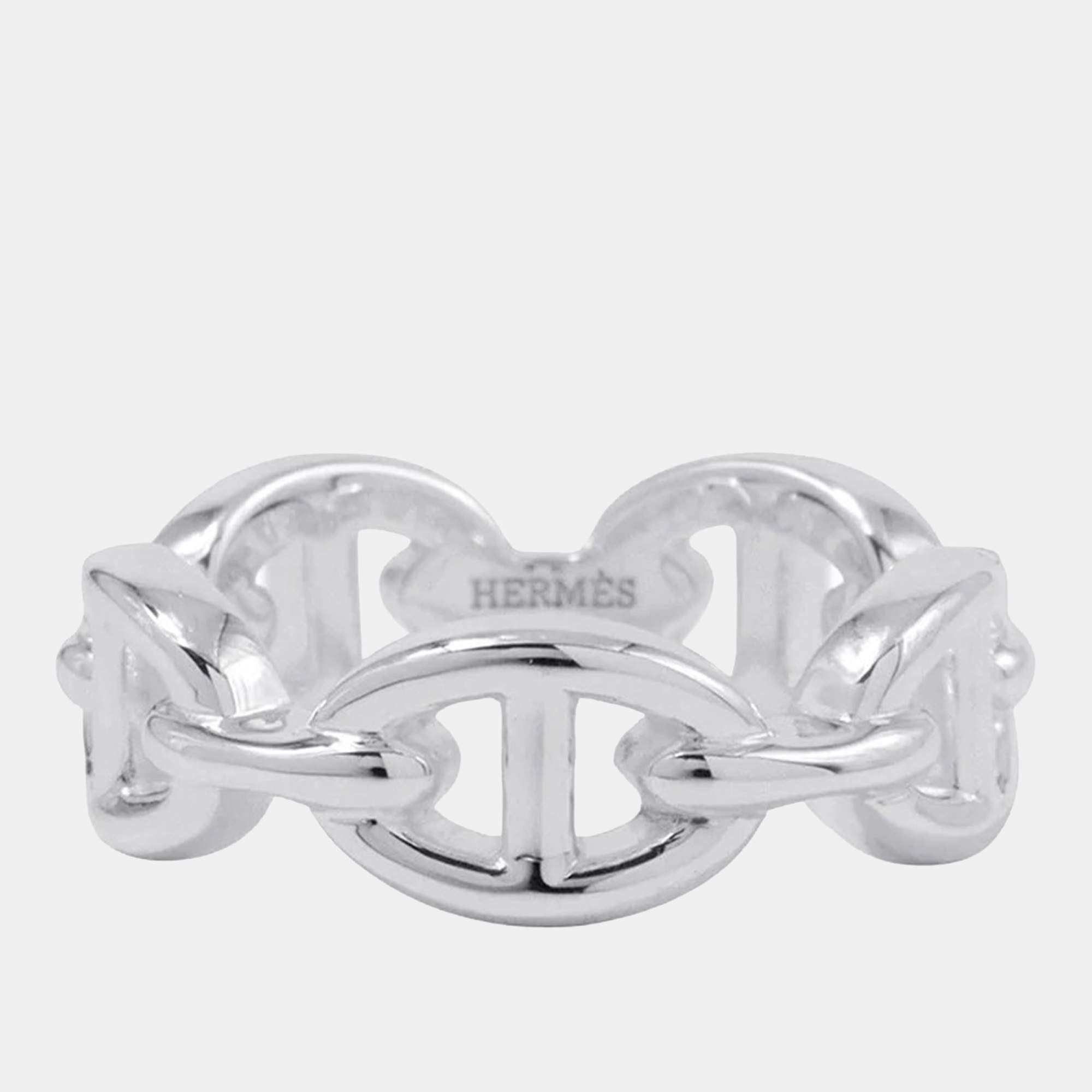 Pre Owned Hermes Chaine D'Ancre Anchene Ring  Sv925