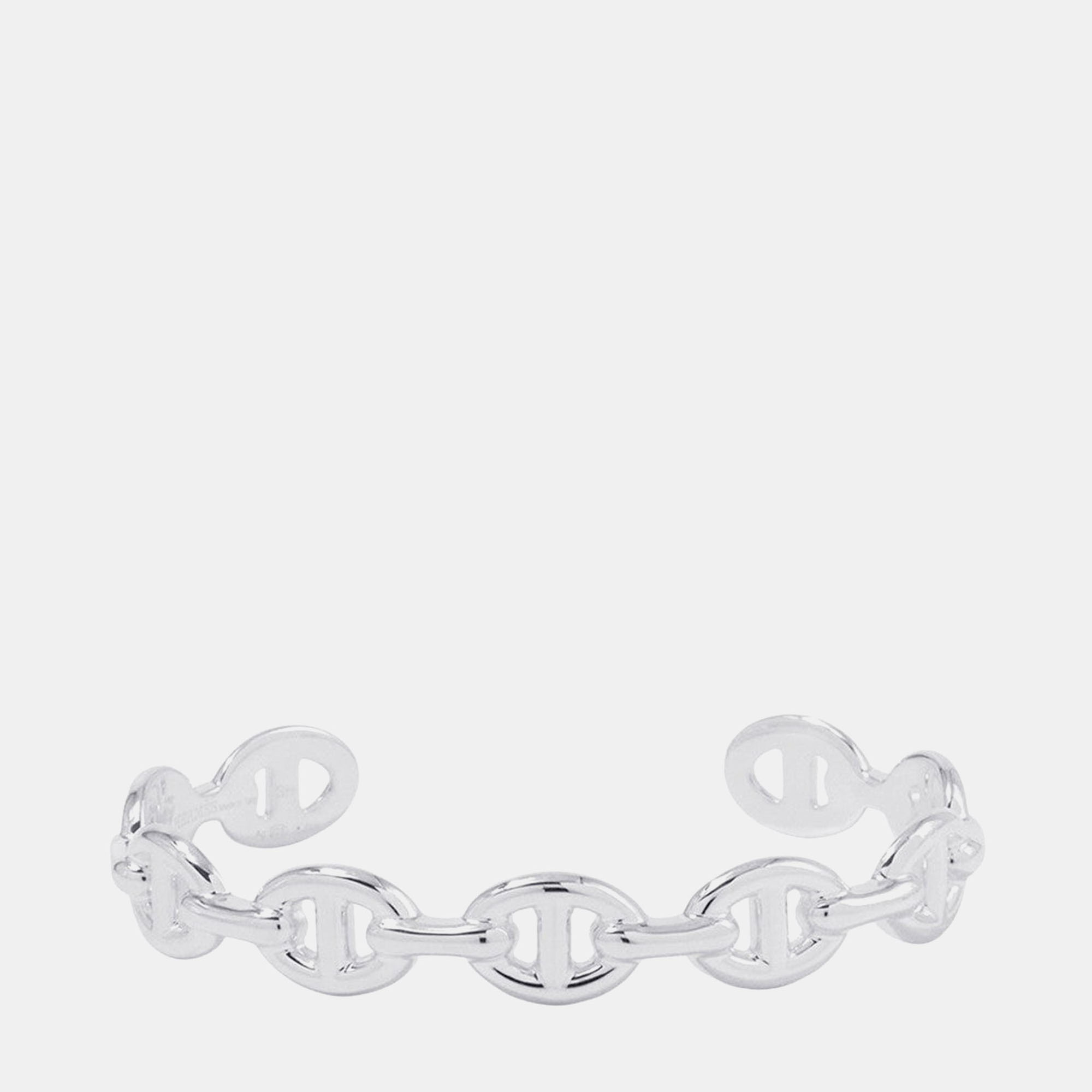Pre Owned Hermes Chaine D'Ancre Bangle Size Sh Sv925