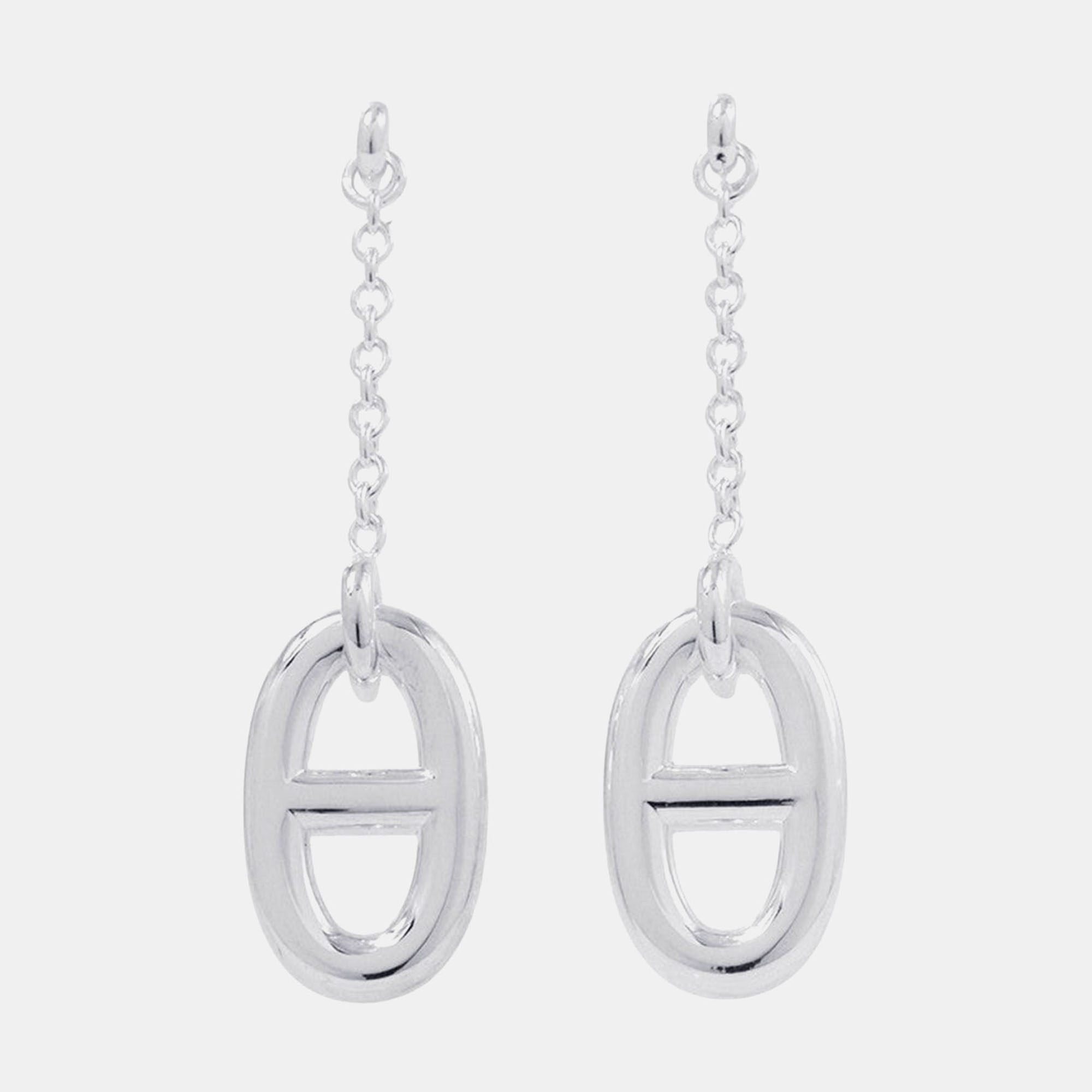 Pre Owned Hermes Chaine D'Ancre Farandole Earrings Size MM Sv925