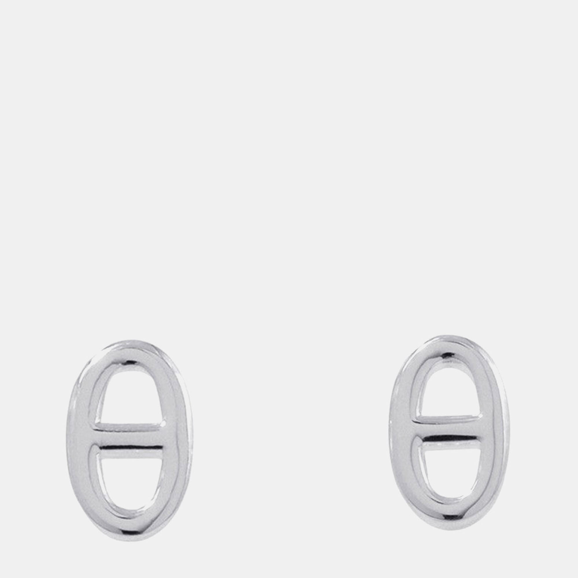 Pre Owned Hermes Chaine D'Ancre Farandole Earrings Size TPM Sv925