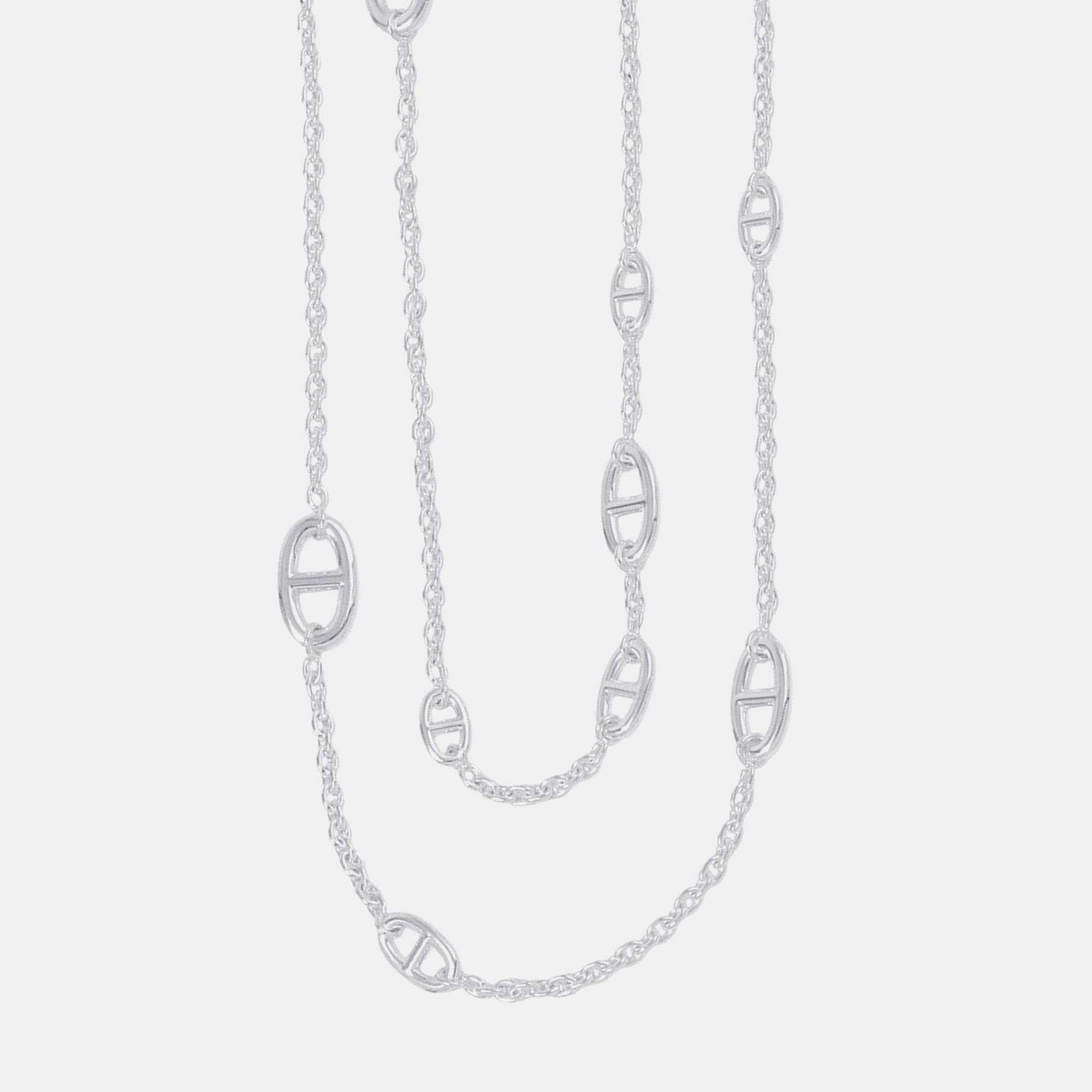 Pre Owned Hermes Chaine D'Ancre Farandole Necklace Size 160 Sv925