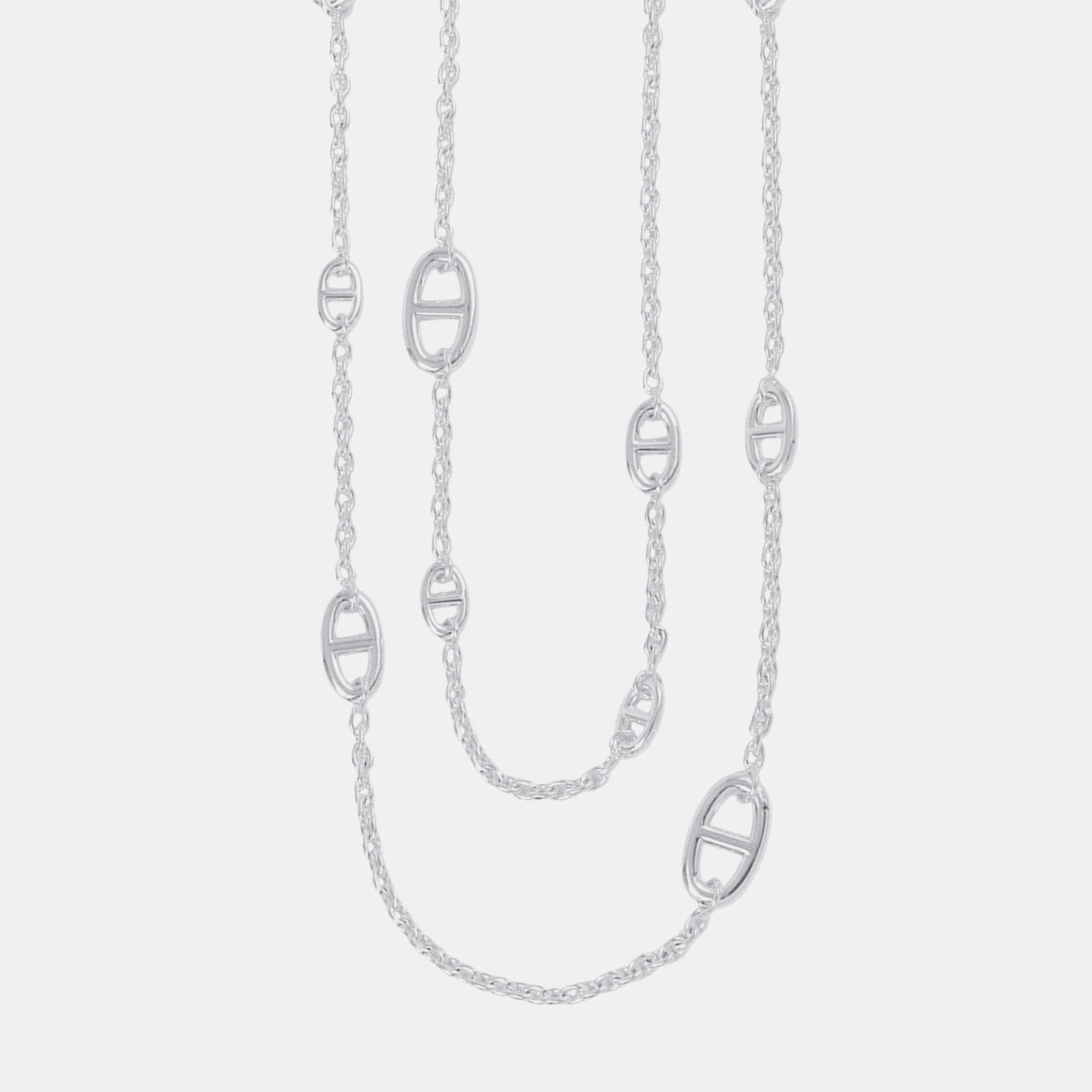 Pre Owned Hermes Farandole Long Necklace Size 120 Sv925