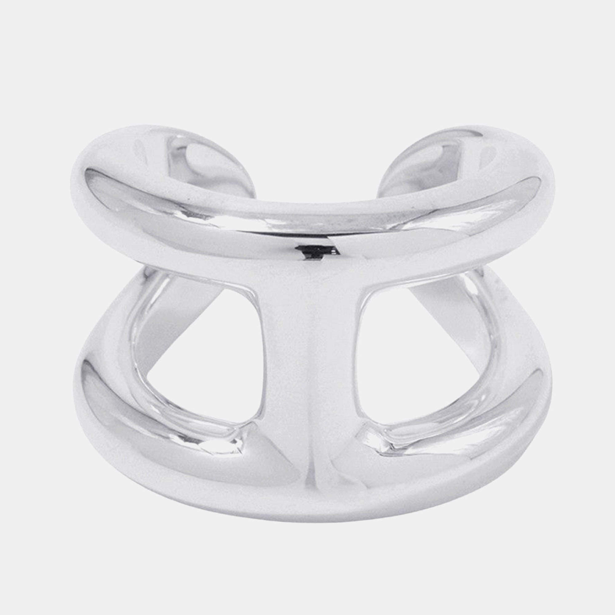 Pre Owned خاتم هيرمس أوزموز مقاس متوسط EU 53 فضة 925