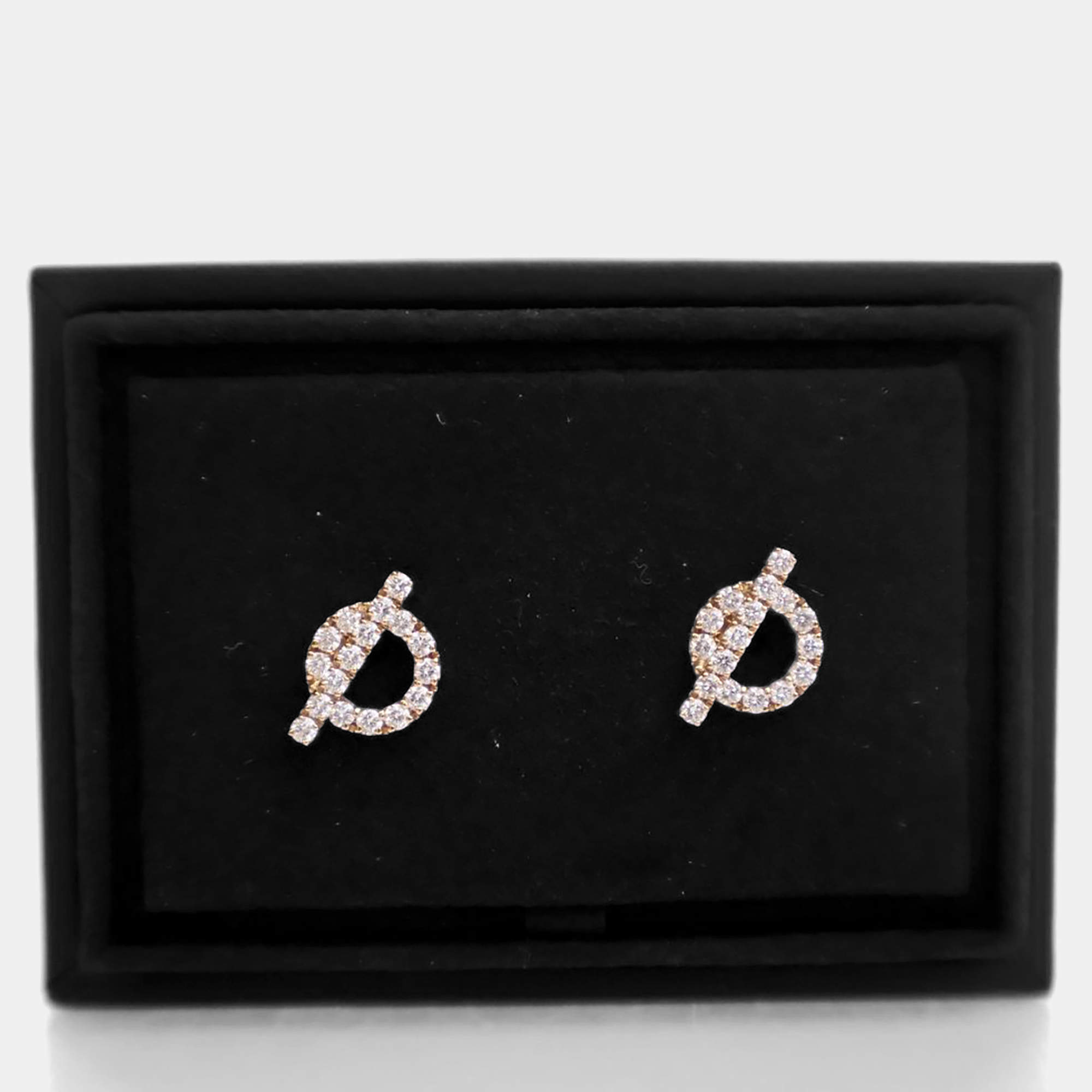 مملوكة مسبقًا Hermes 18K Rose Gold Finesse Earrings