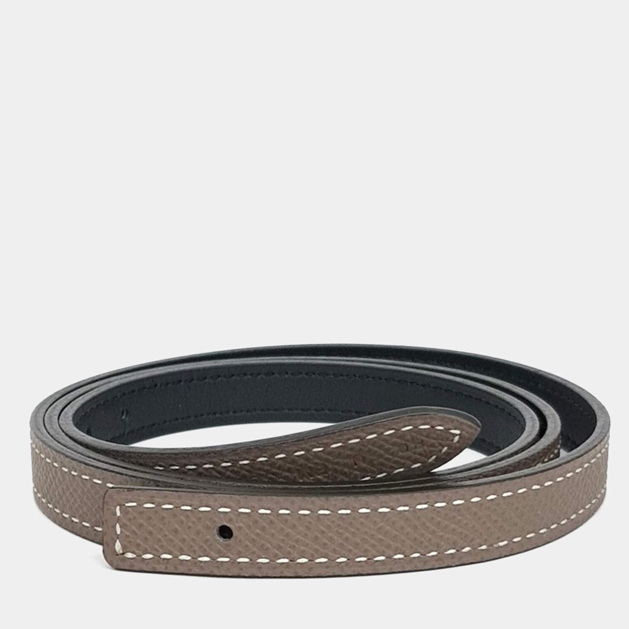Pre Owned Hermes Brown Leather Belt Strap