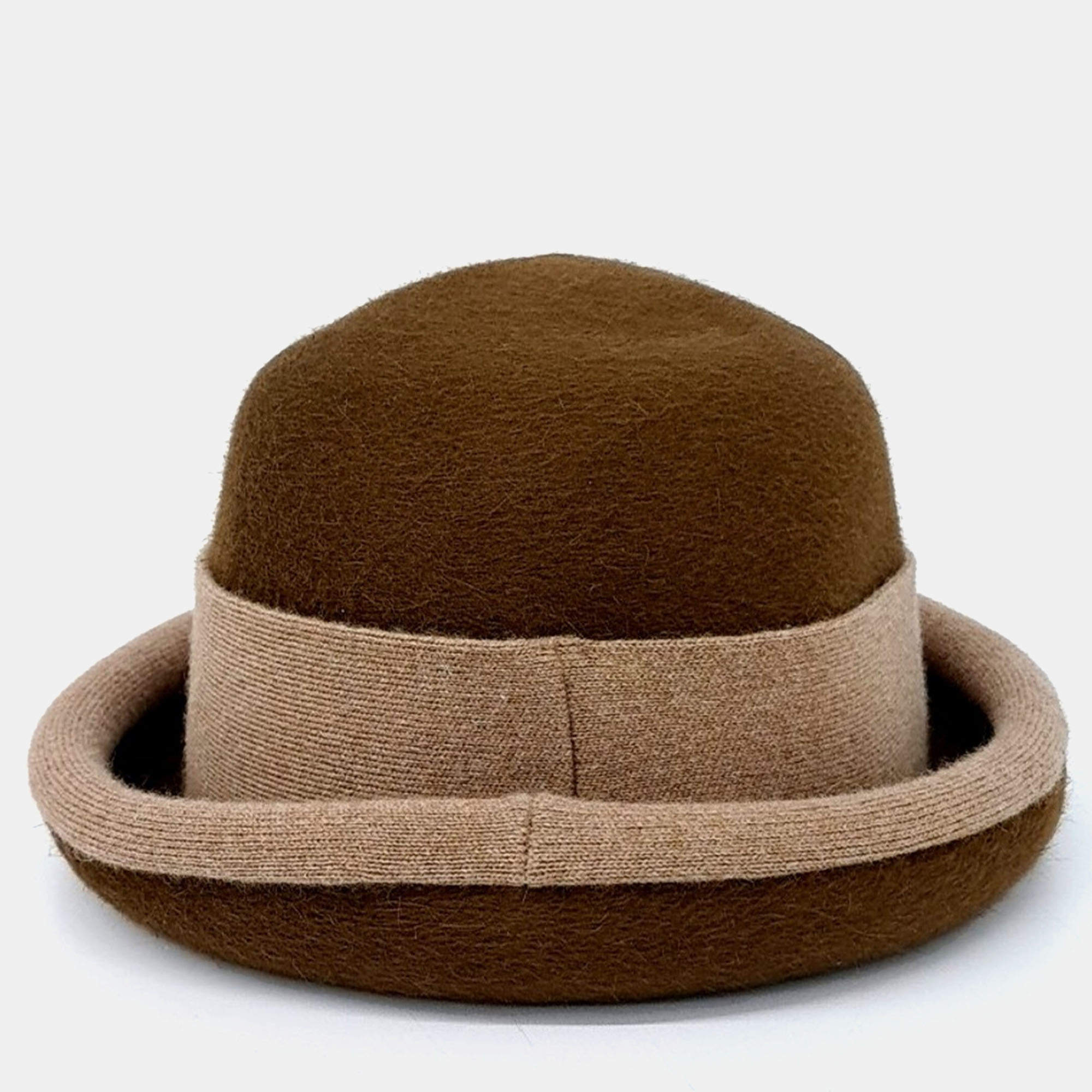 Pre Owned Hermes Beige Brown Felt Hat