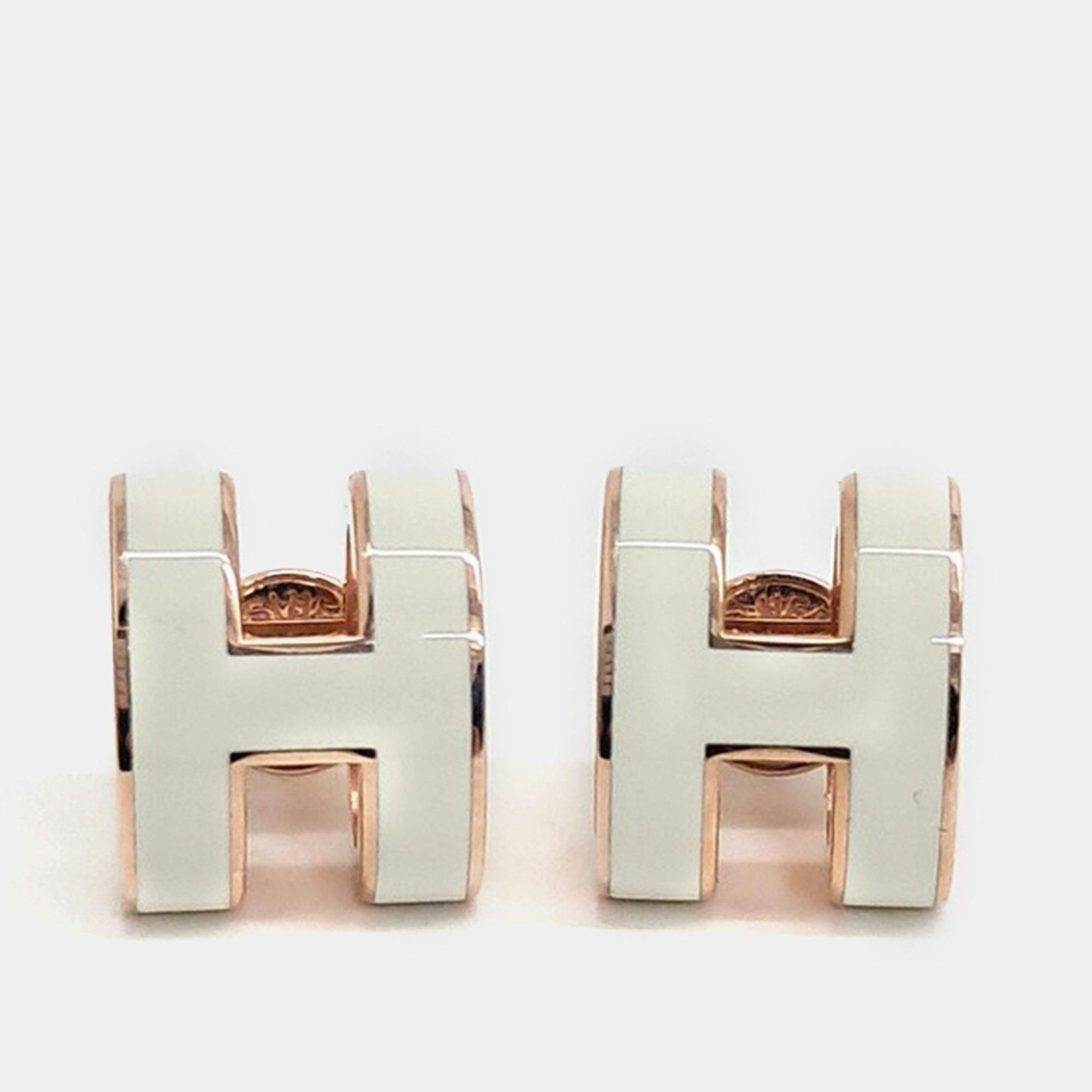 Pre Owned Hermes Pop H logo earrings