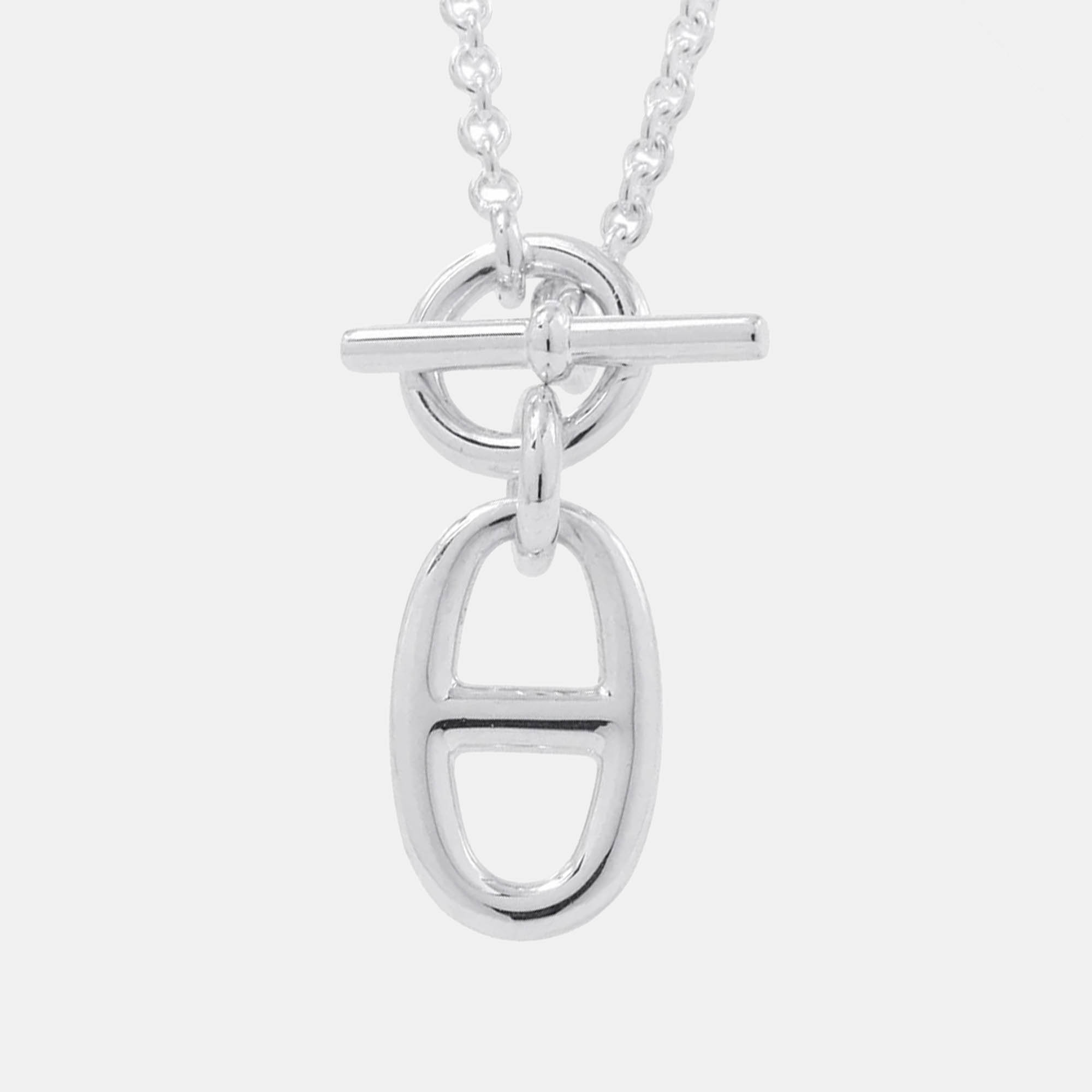 Pre Owned قلادة هيرمس شاين دانكر أميوليت فضة 925